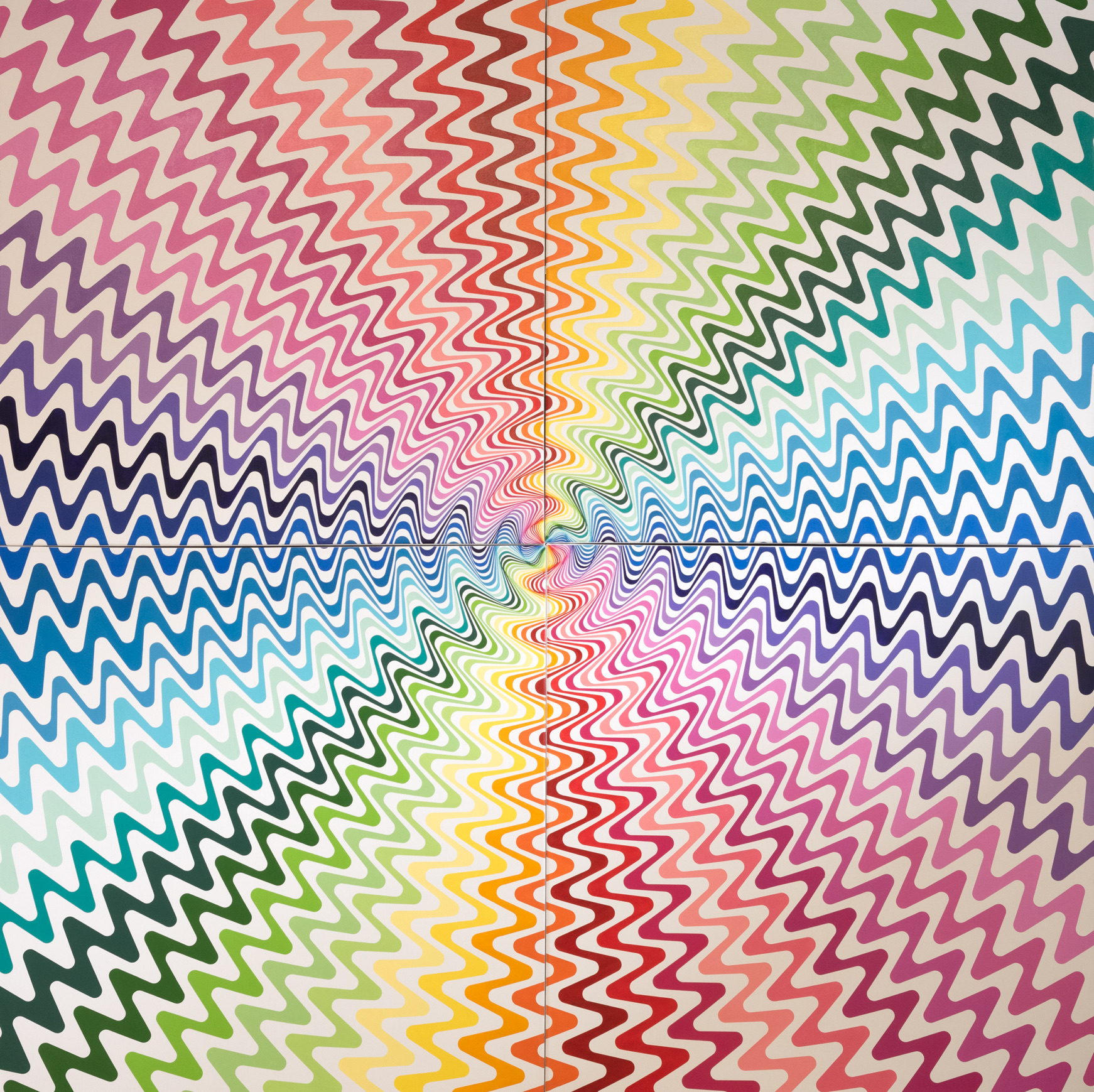 Chromoritmos IV, 2021. Acrílico sobre tela. 200 x 200 cm // ENG: Acrylic on canvas. 78.7 x 78.7 inches.