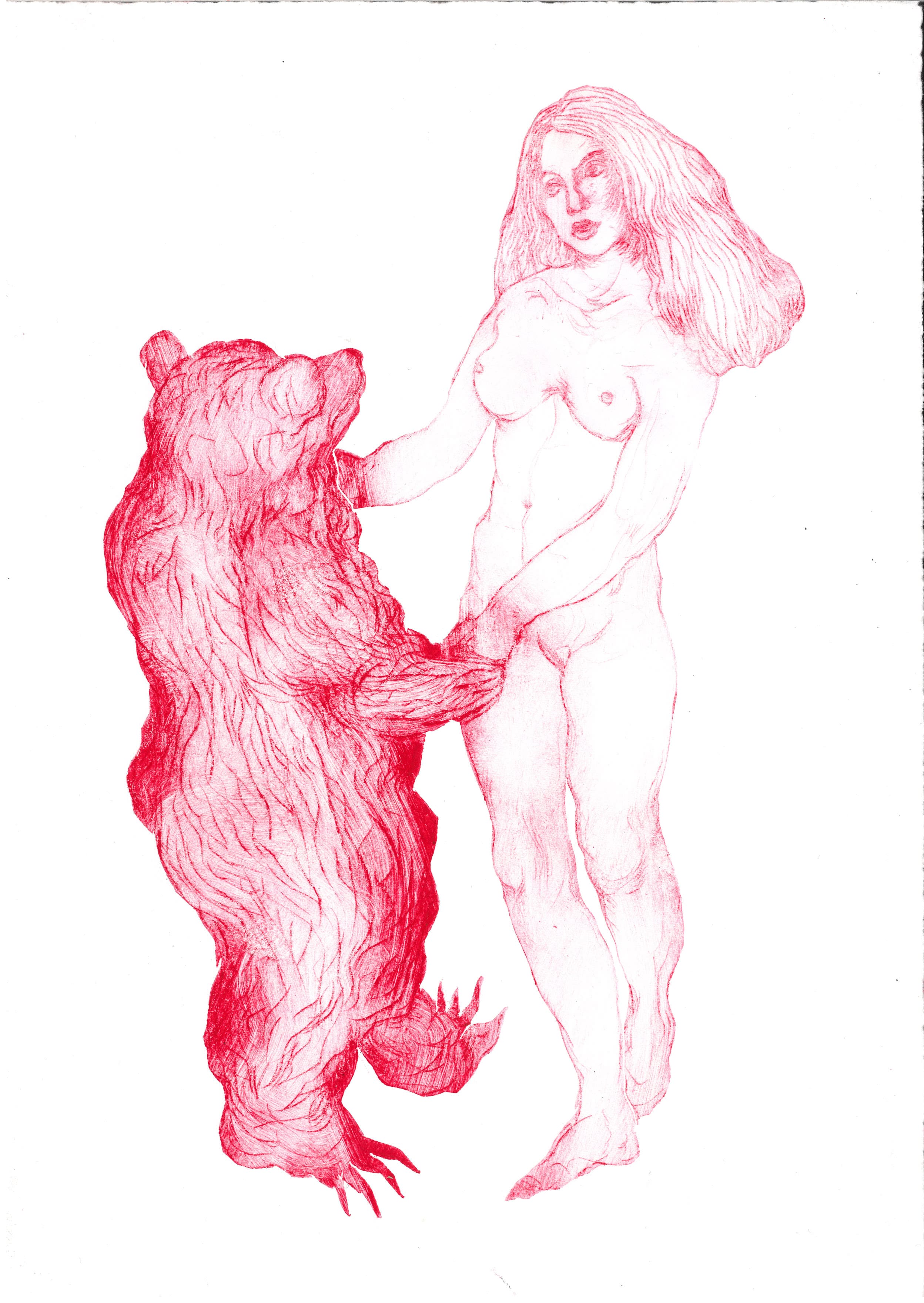 #10Drypoint etching on polyester, cut out, 21 x 29,7 cmSerie: Pink etchings