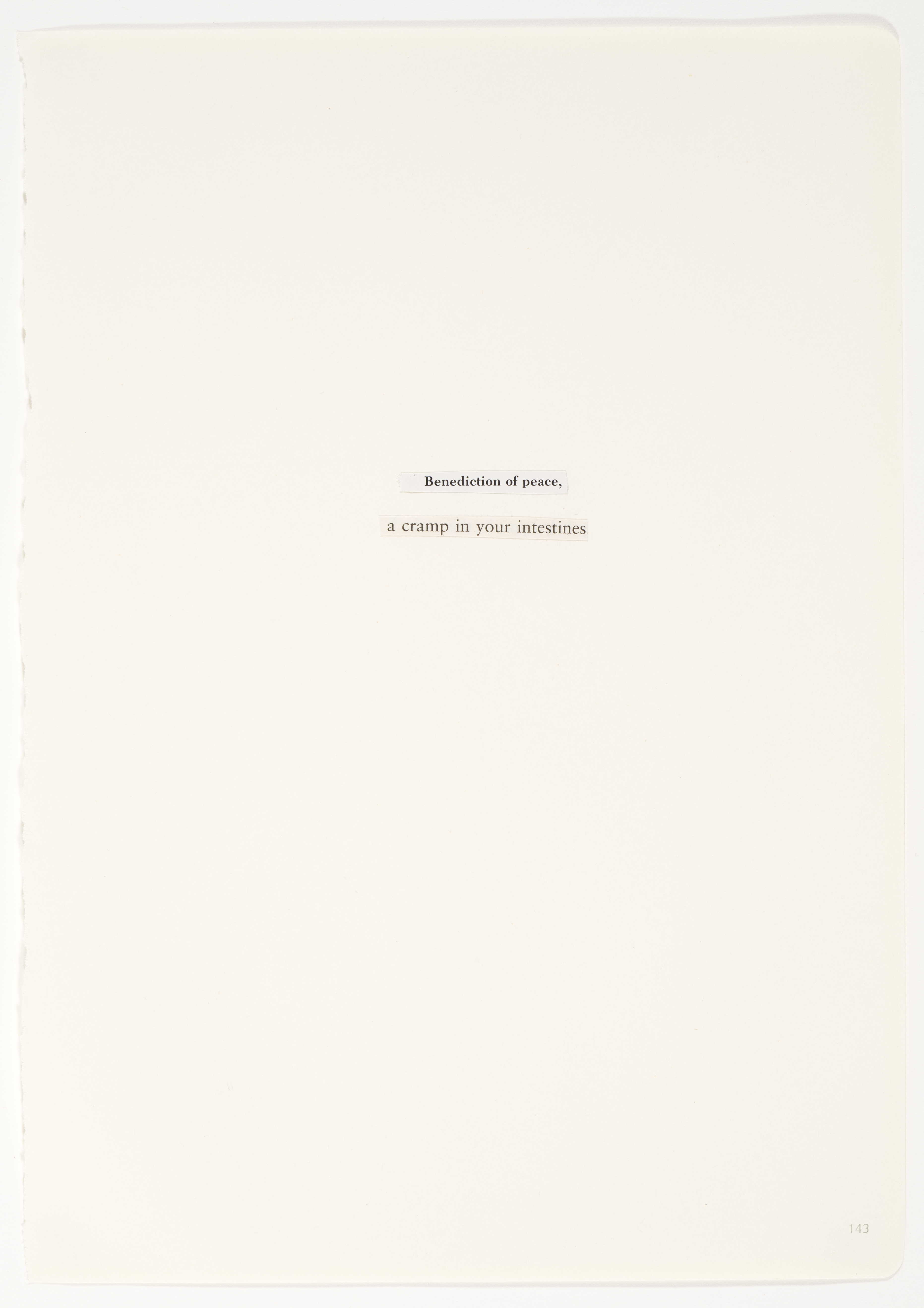 Benediction of Peace a Cramp in Your Intestines