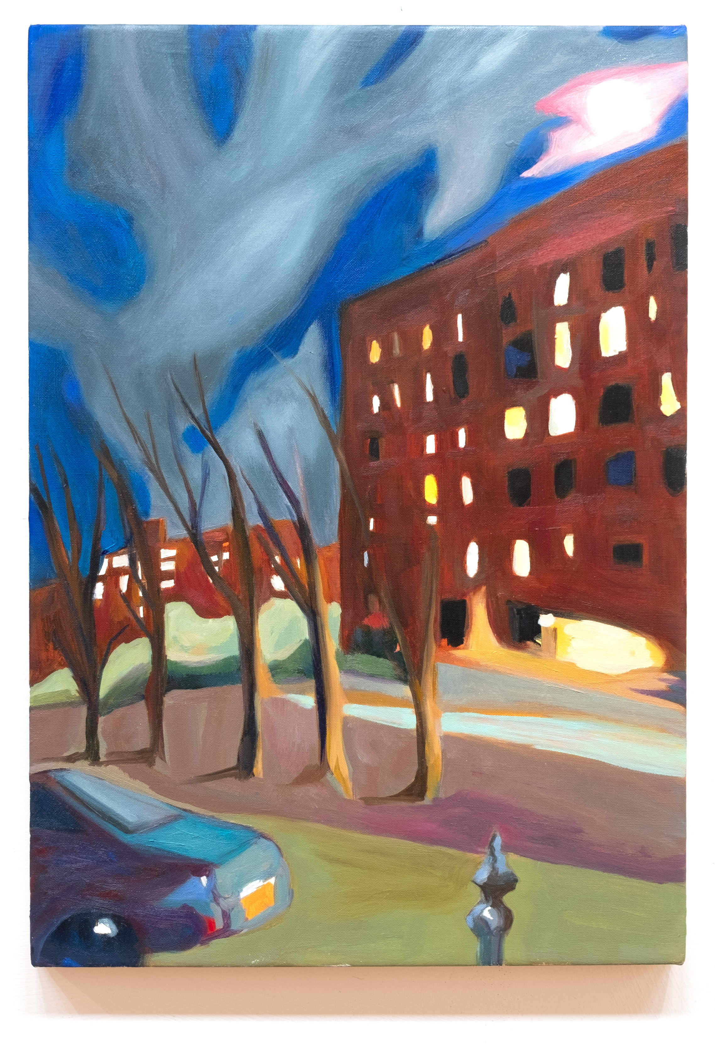 Bushwick apartments, 14 x 20 inches, oil on linen, 2021