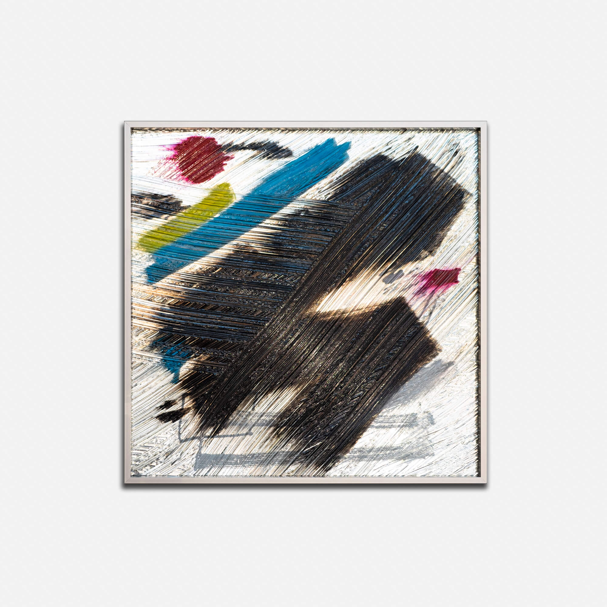 RIS 28, 2020, Enamel and acrylic on mirror, 12 x 12 in