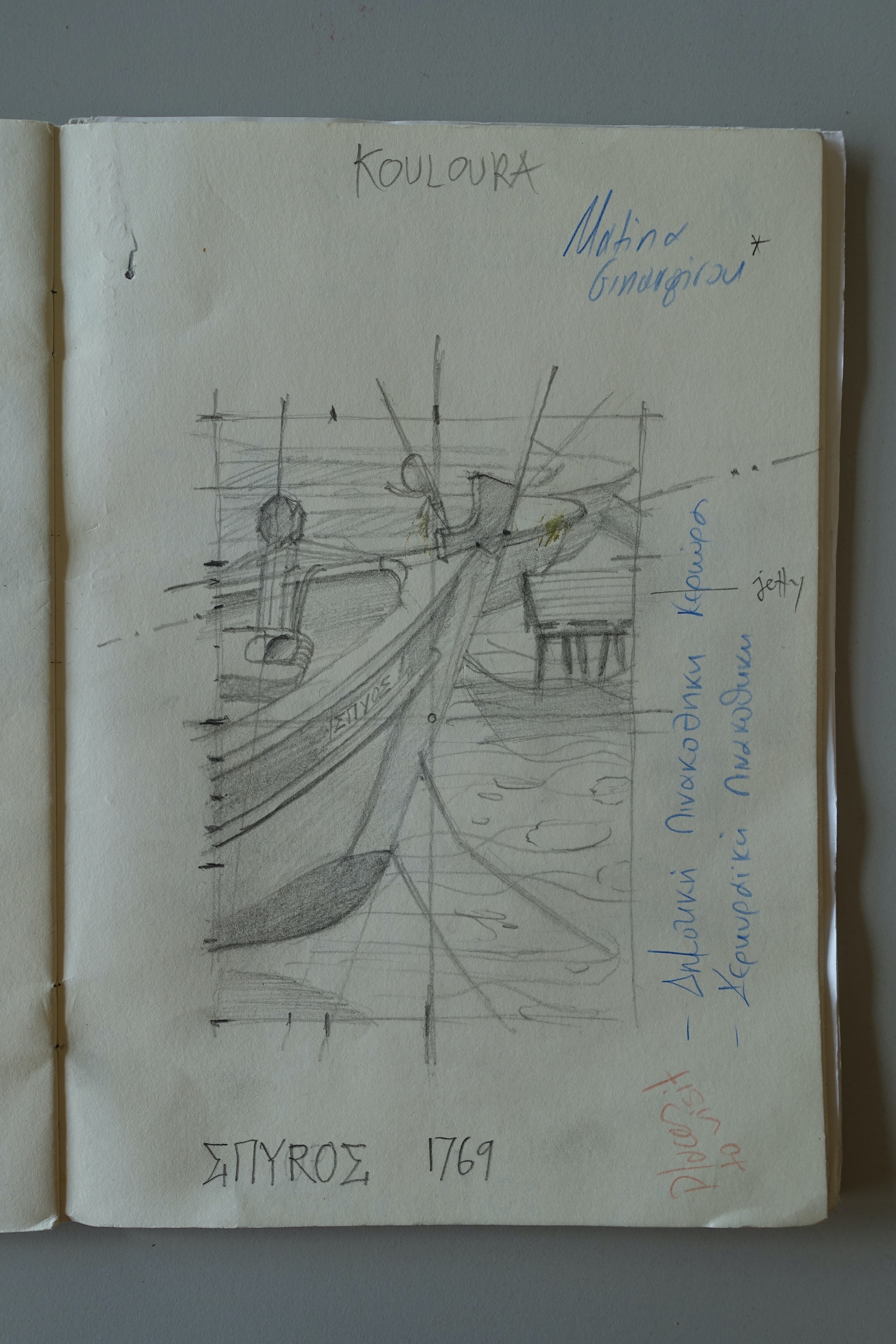 Kleinformatige, detaillierte Vorzeichnungen für Ölstudien in der Landschaft - Kouramades, Mai 2019