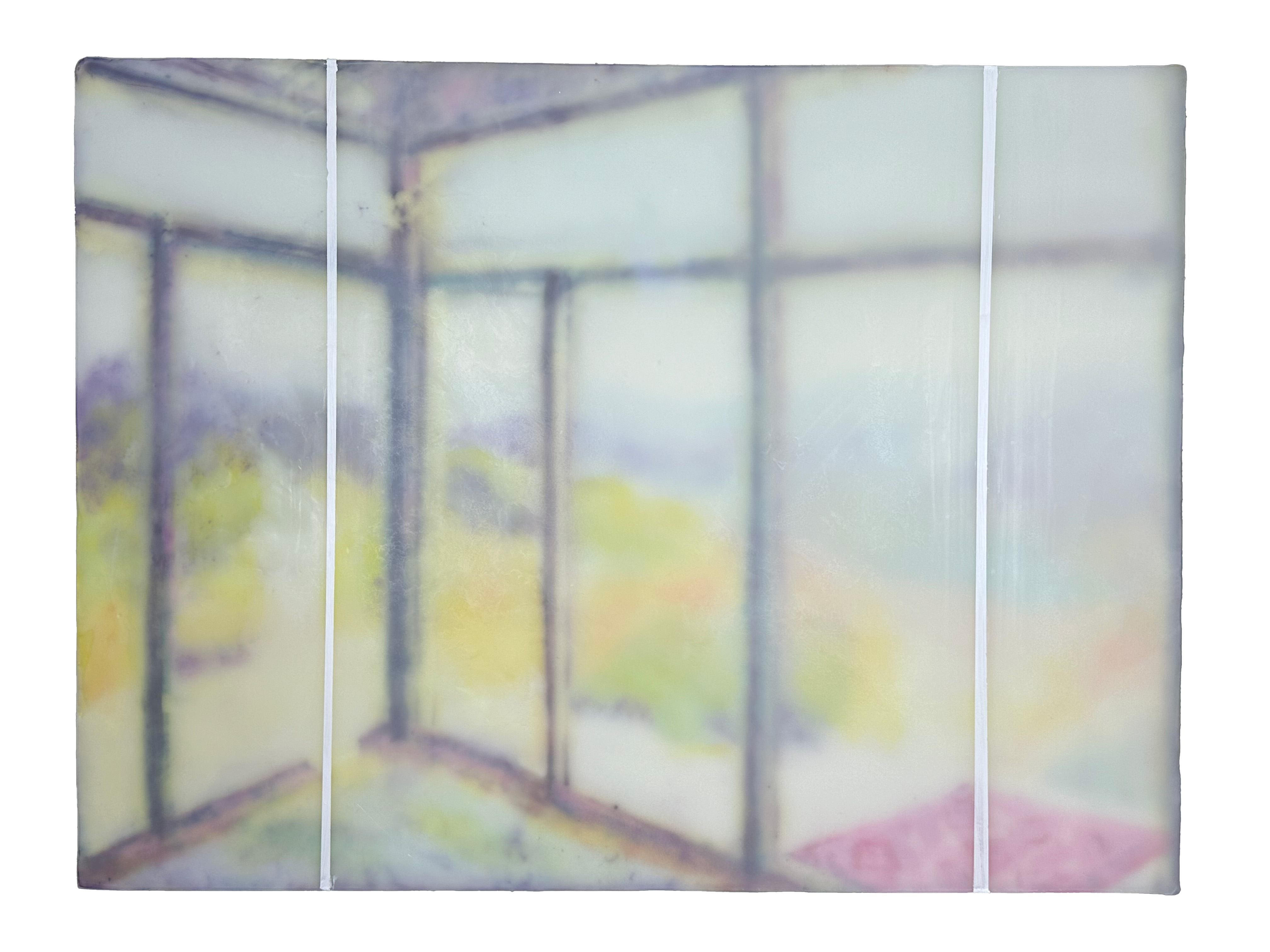 "Interior/Exterior V" encaustic on board, 30 in x 40 in, 2024