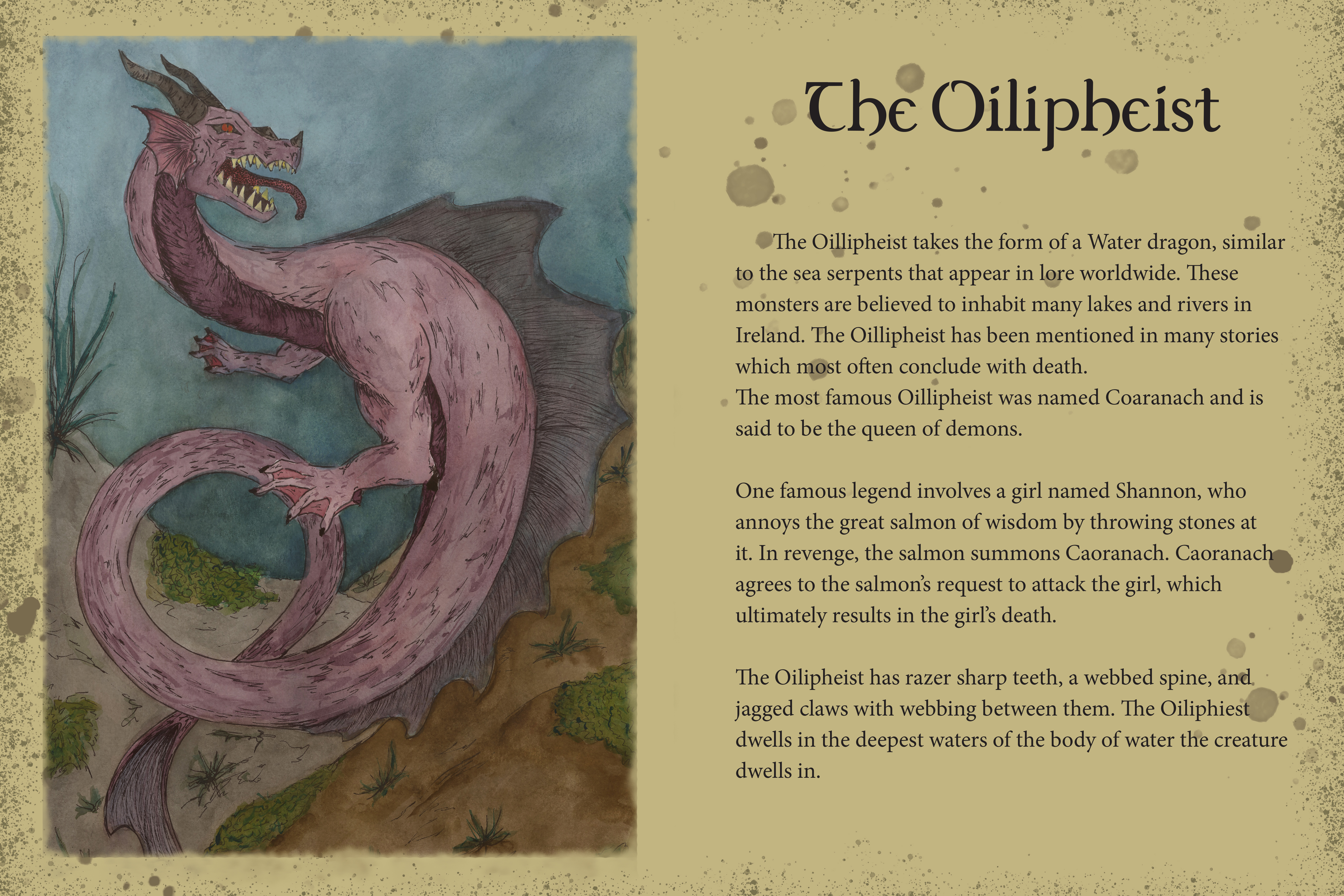 OilipheistWatercolor and ink pen, 12x18 inches, 2023