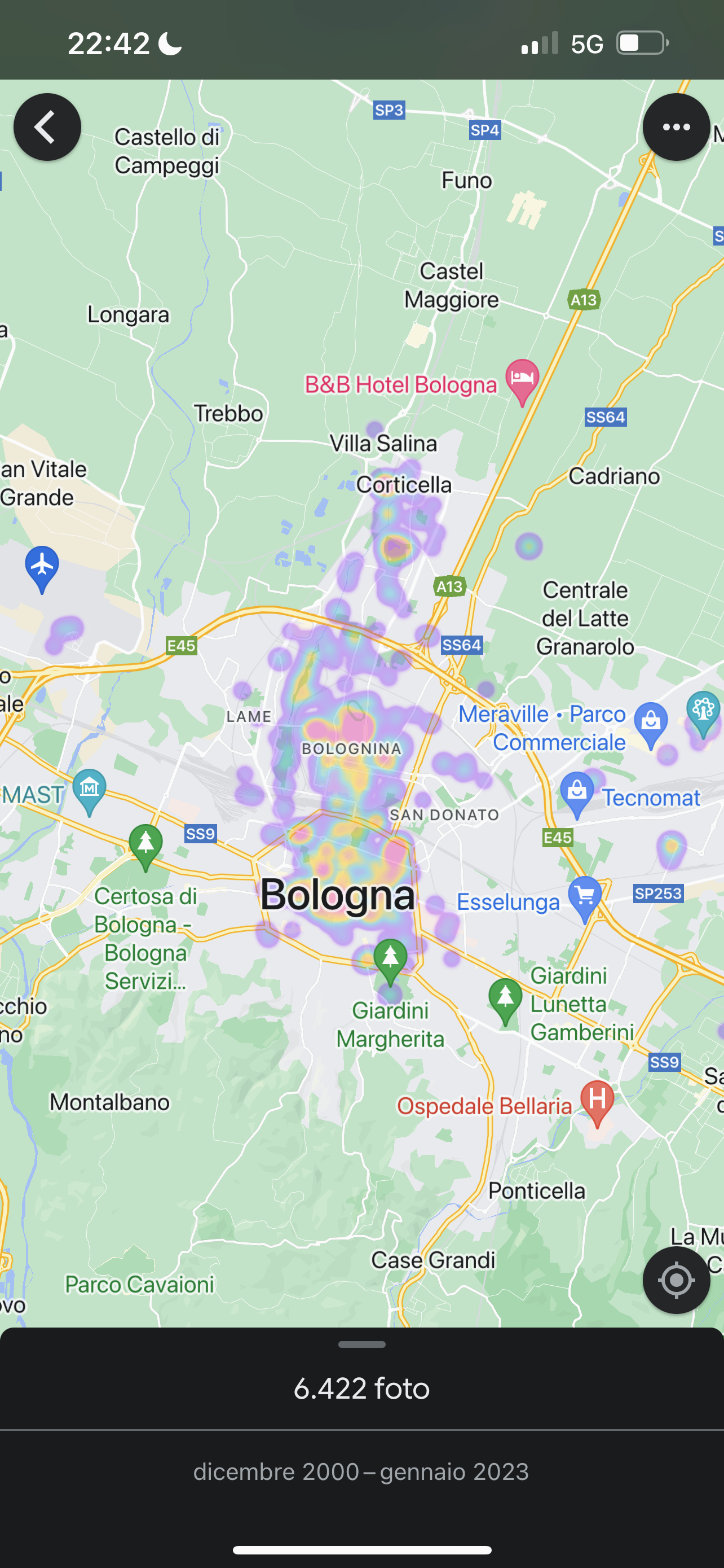La geolocalizzazione delle mie foto a Bologna
