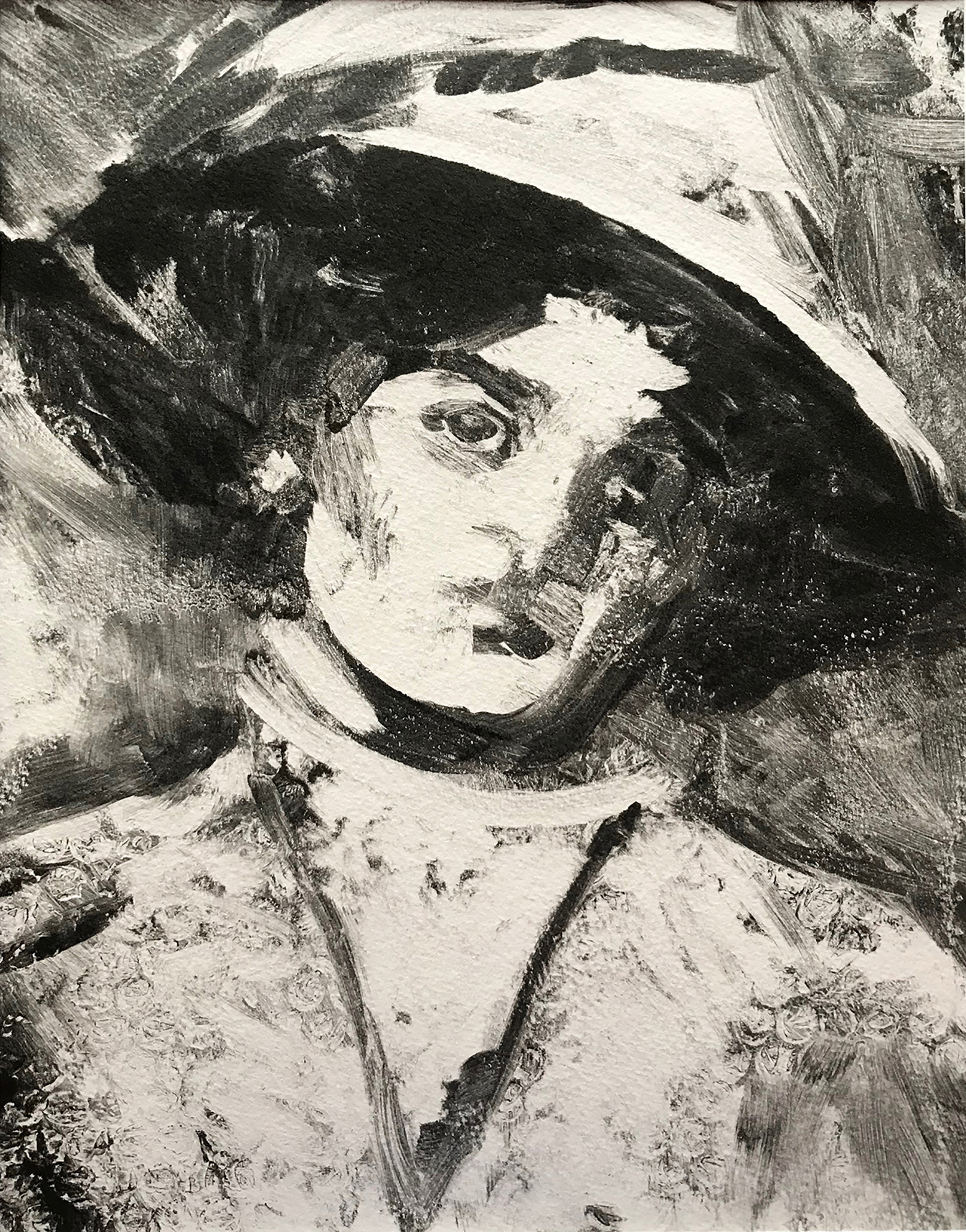Inez - Monotype on Rives Paper, 2018