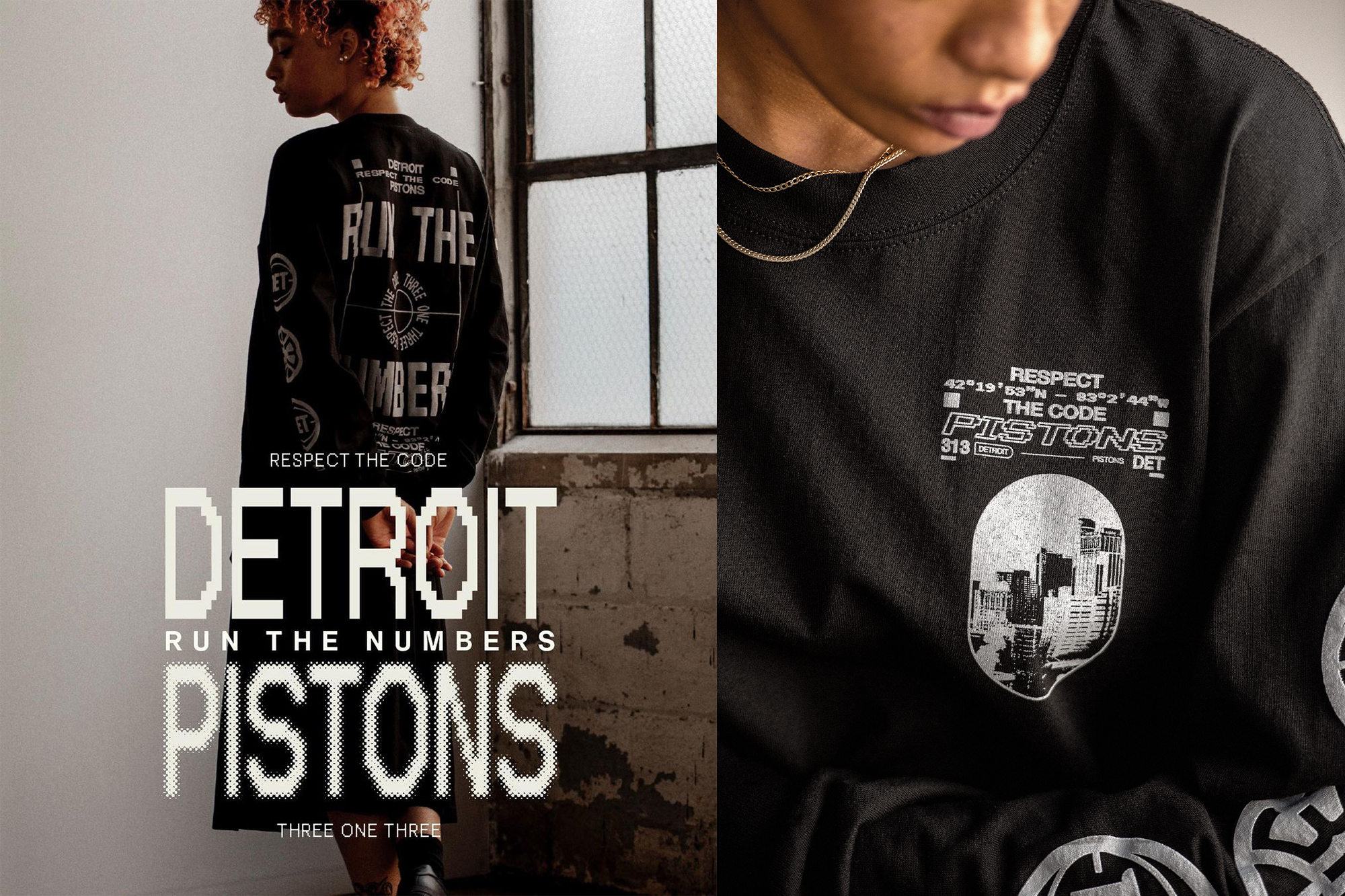 Detroit Pistons Det 313 Long Sleeve T-Shirt / 2X-Large