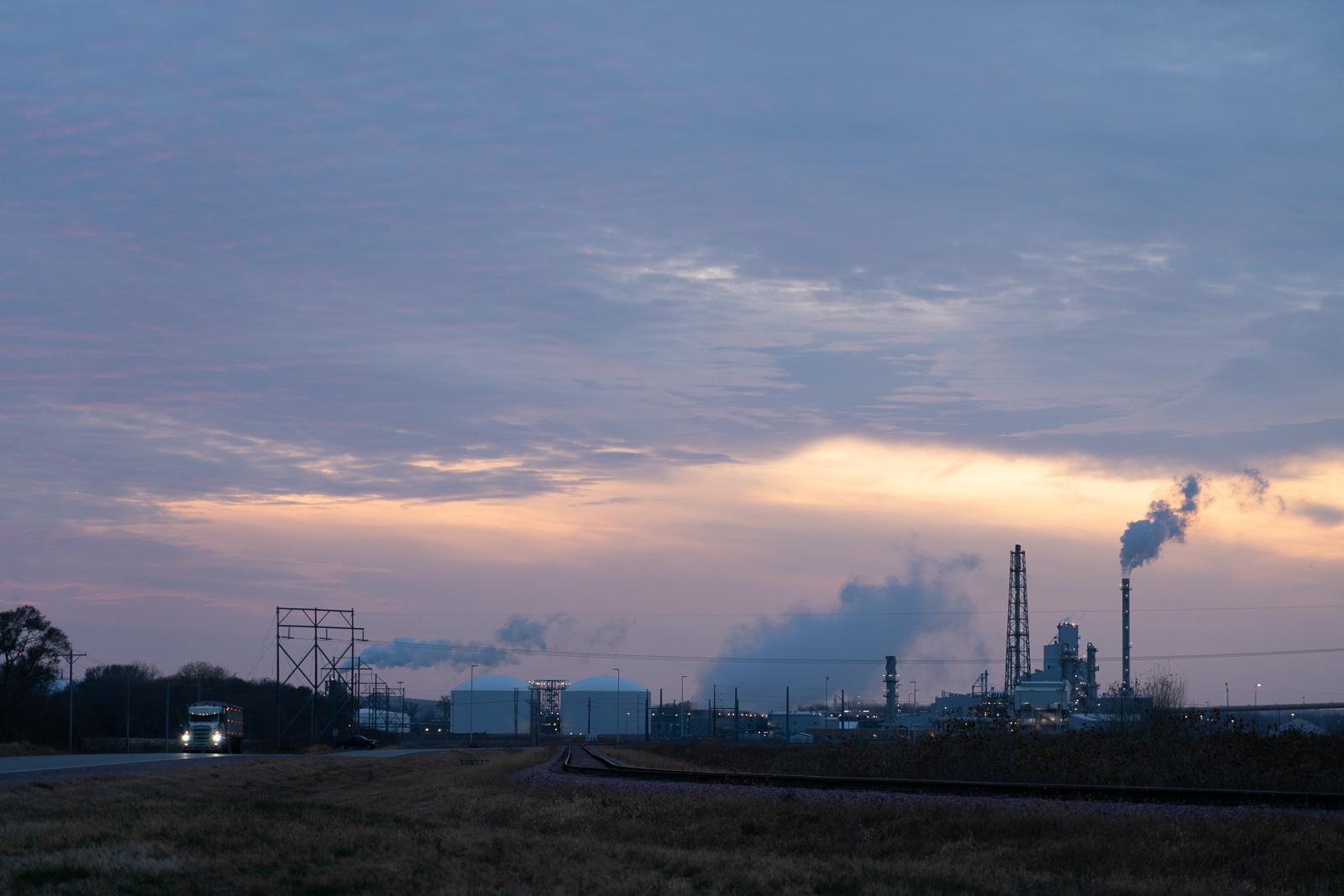 The Port Neal Nitrogen Complex run by CF Industries on the Missouri River south of Sioux City, Iowa. This facility produces Urea Ammonium Nitrate (UAN) fertilizer from urea and nitrogen gas, using an advanced version of the Haber Process developed in the early twentieth century by Fritz Haber, the so-called “father of chemical warfare,” who weaponized chlorine in WWI for the German military.