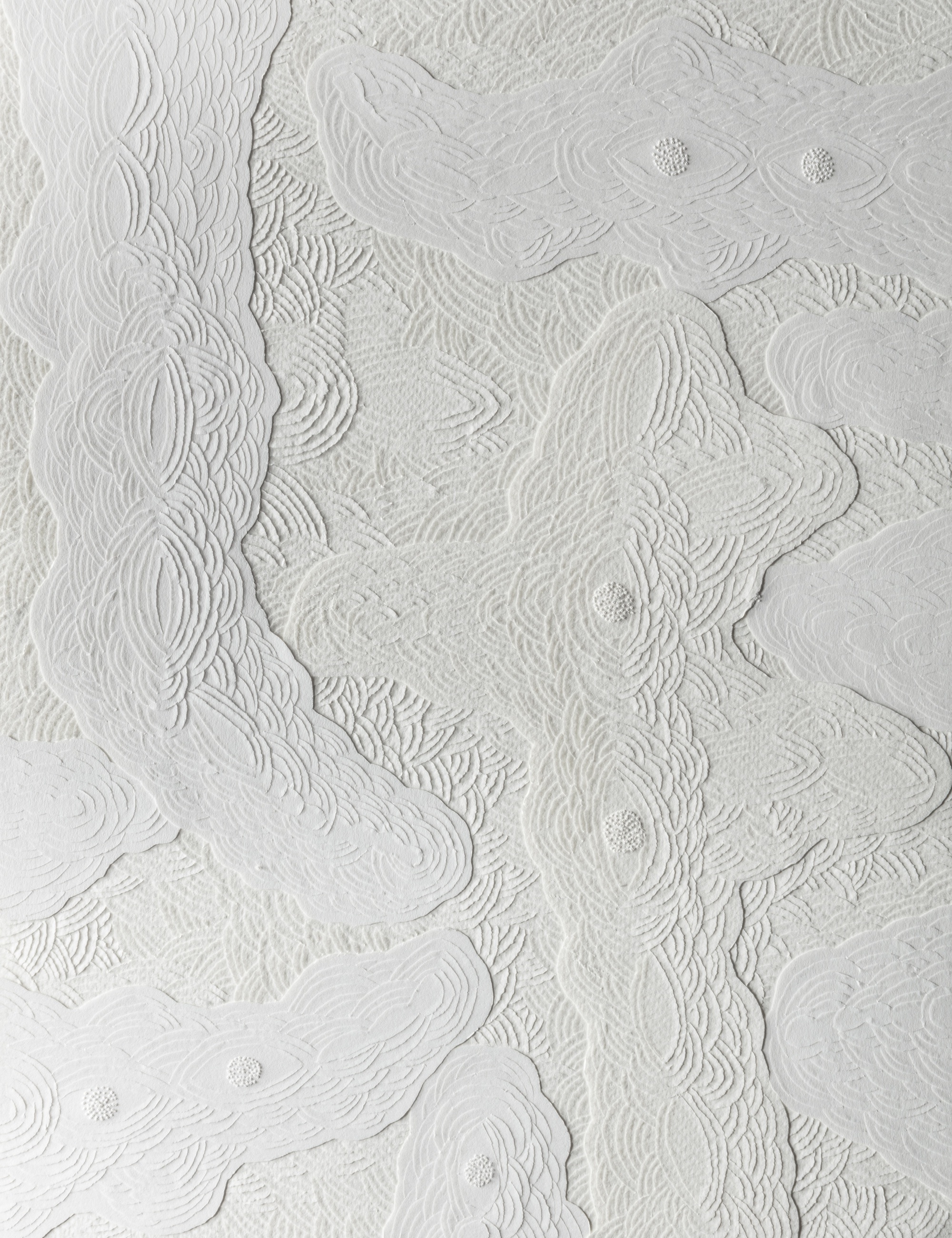 - Untitled, 2016 . Cut, carved and embossed paper . 30 x 21 cm