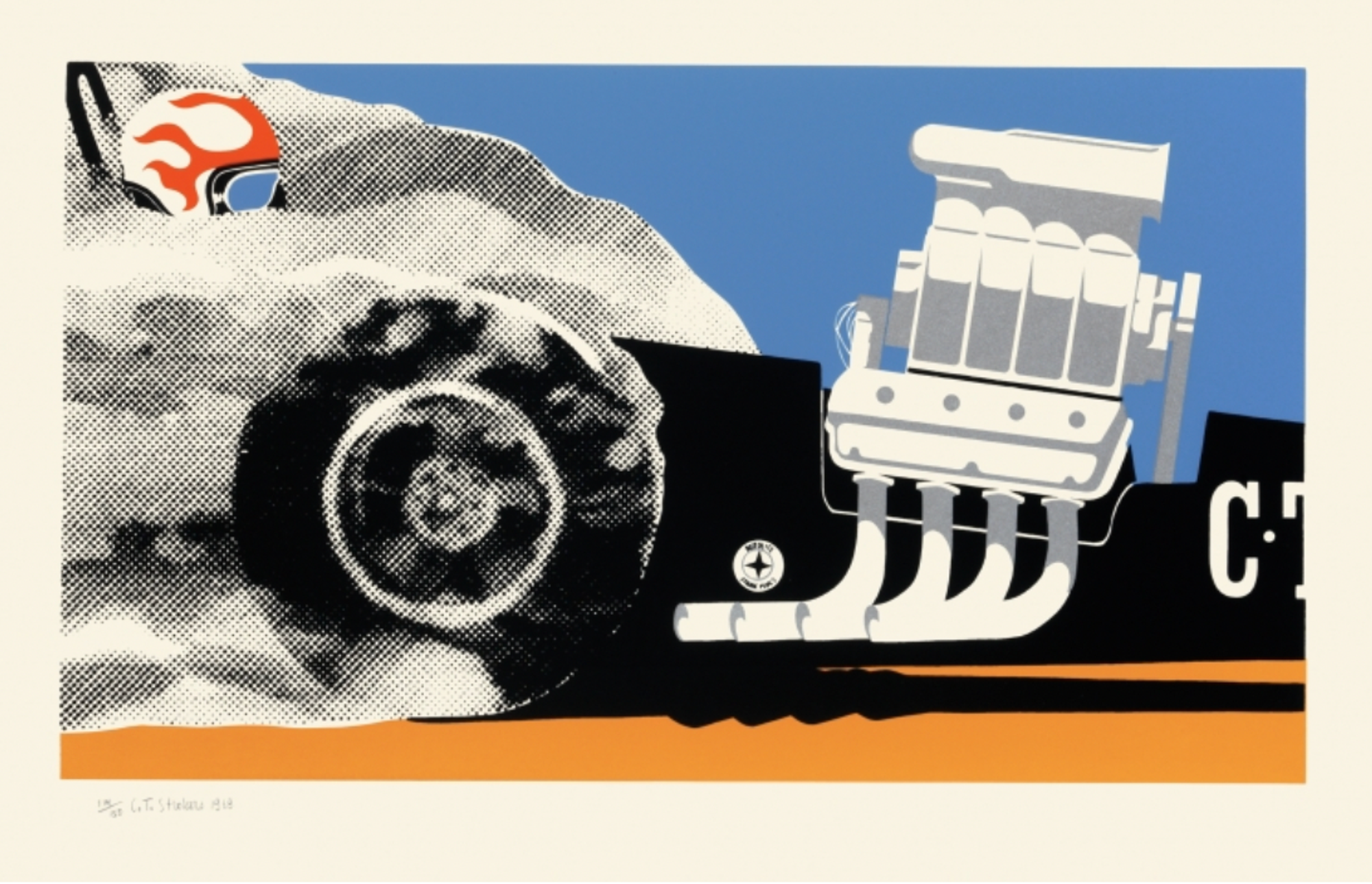 CT Strokers, 1968 Screen Print 16⅞ x 29¼ in.
