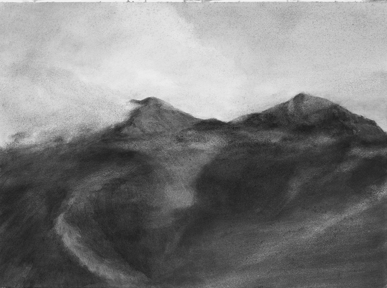 Versant, mouvement, brumegouache on paper mounted on canvas56 x 76 cm, 2018