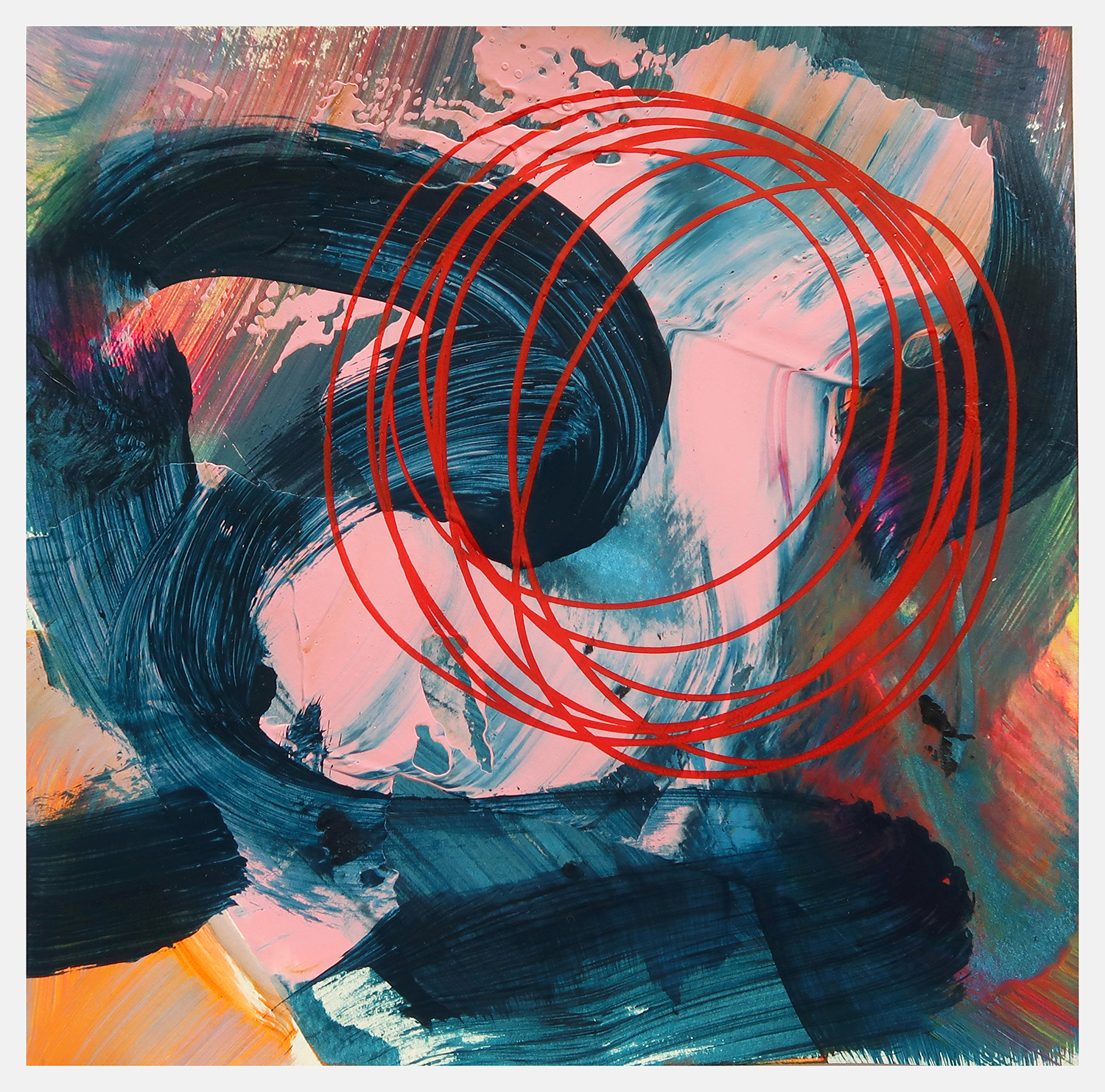 Untitled 563, 2021, Acrylic on paper, 20x20cm