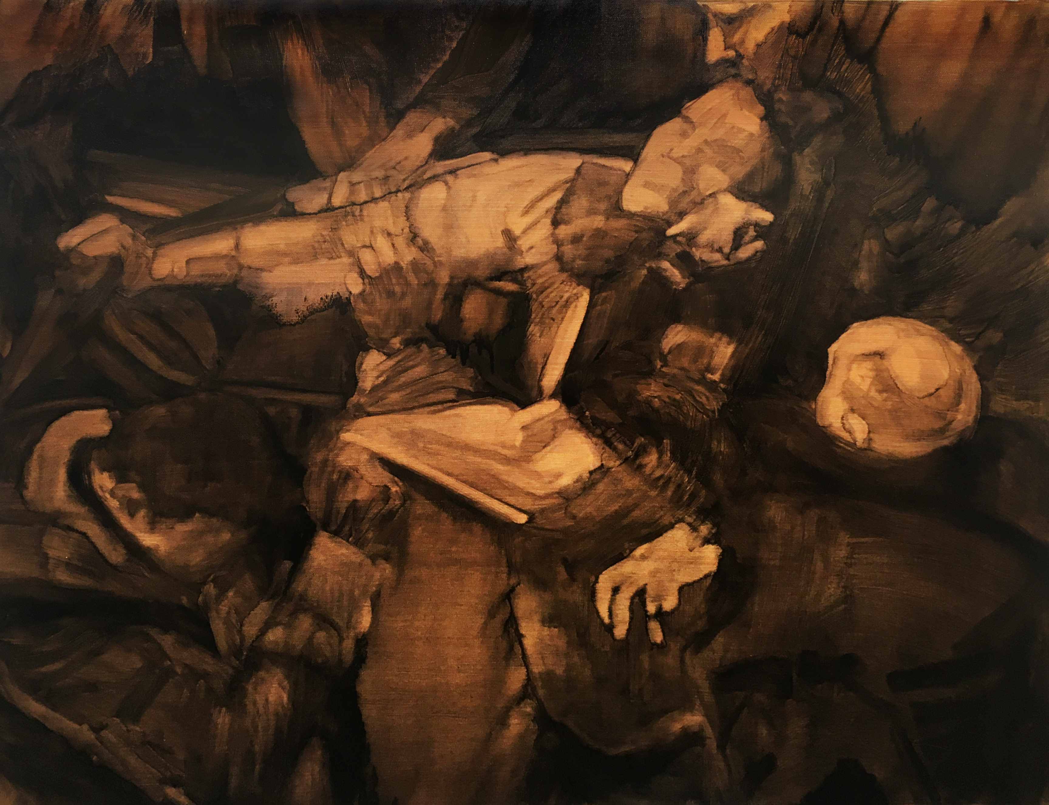 Leviathan Serie #1, 2018, huile sur toile, 70x90cm