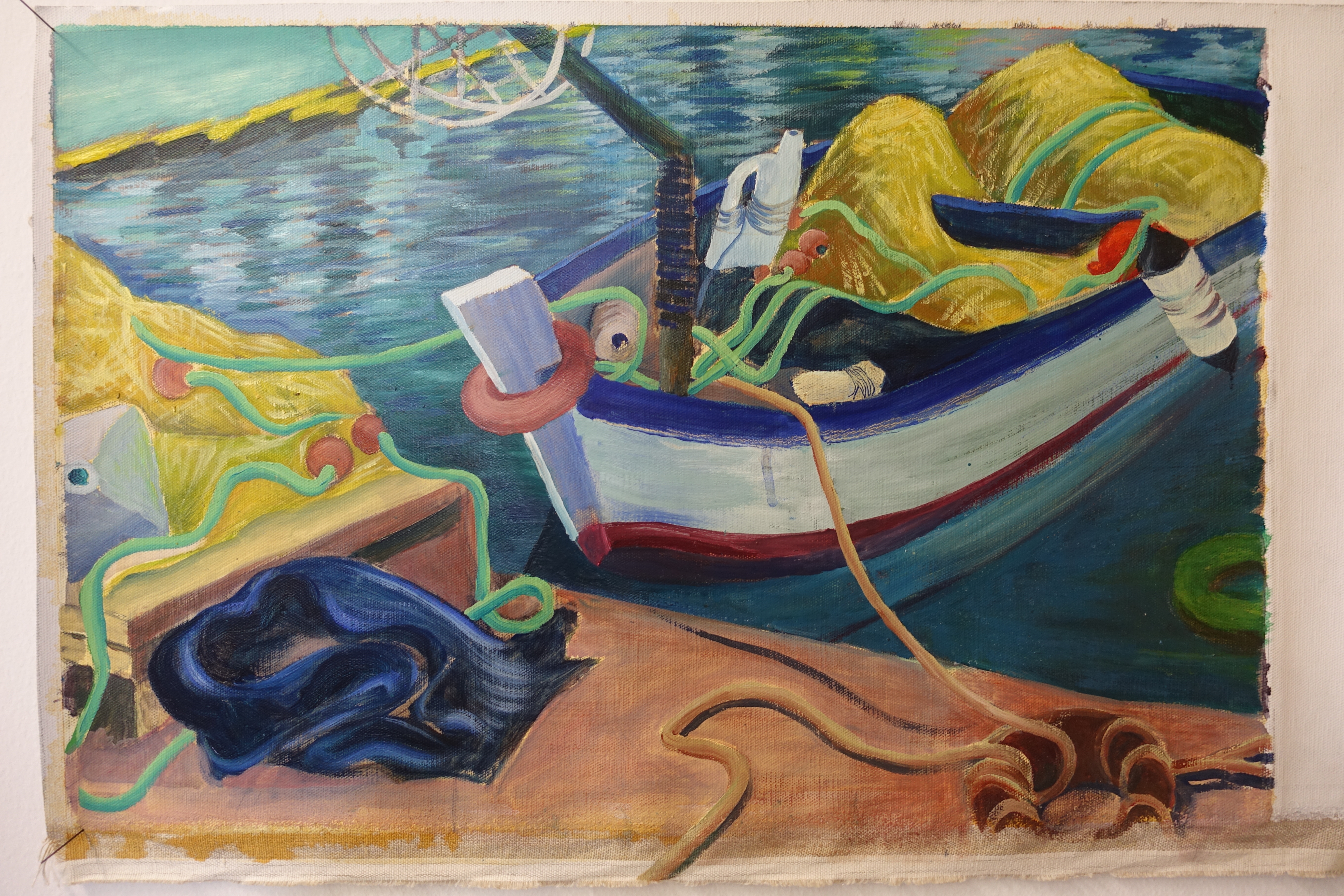 Fischerhafen Kouloura, Öl auf Leinwand, 60X40, Mai 2018