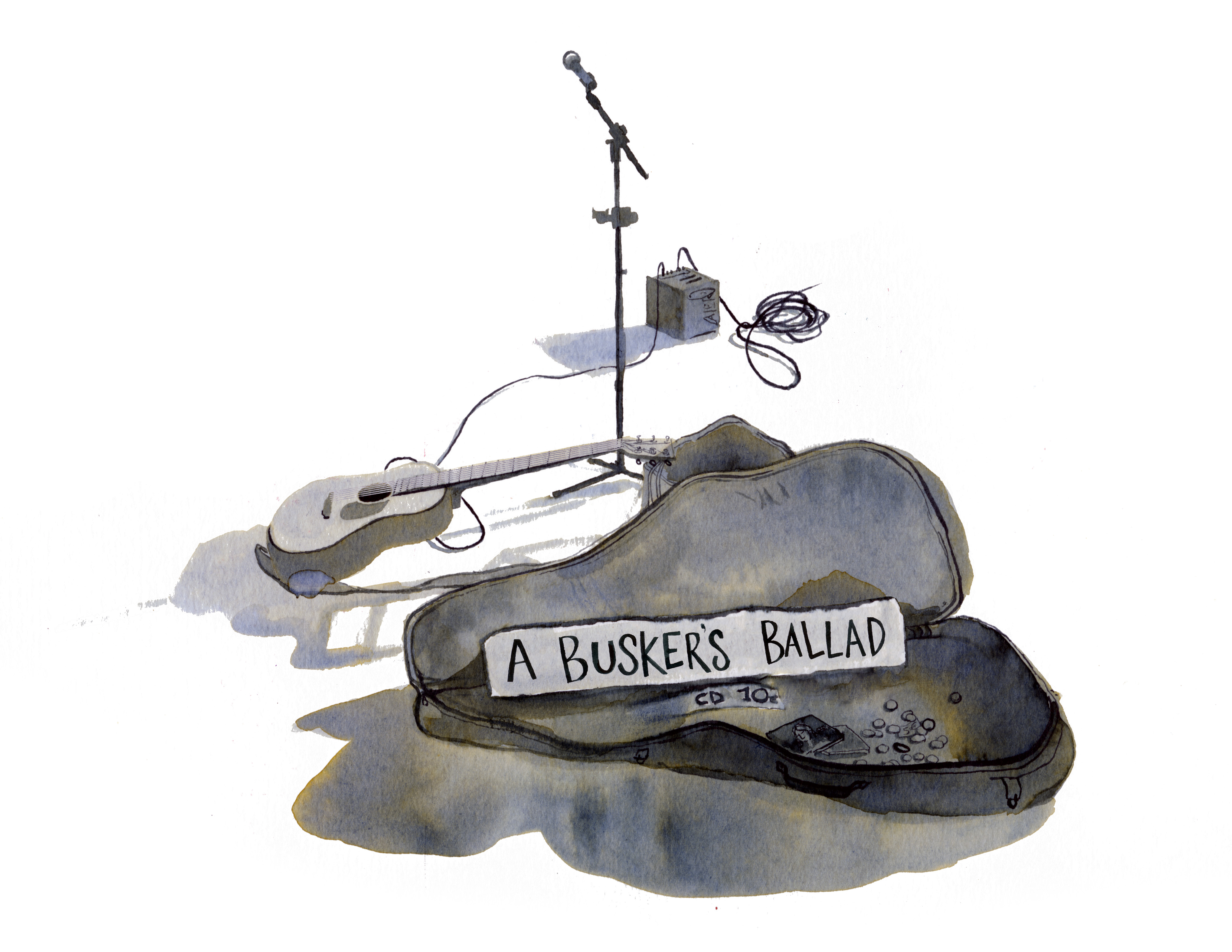 A Buskers's Ballad, print, postcard A6, A4, A3