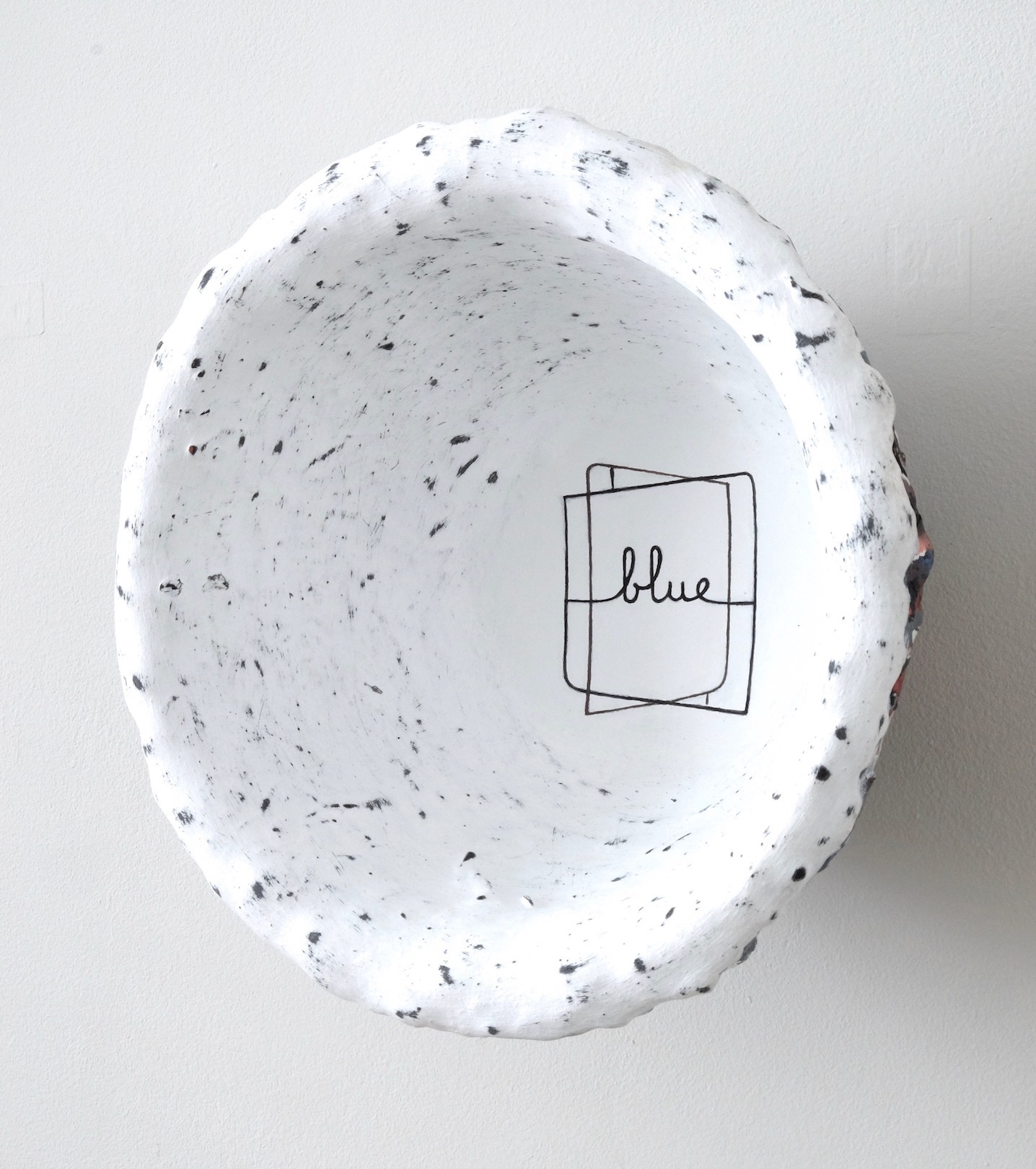 Untitled 2017, acrylic, alkyd and oil on glass bowl, 22.5 x 22.5 x 10.5 cm, private collection