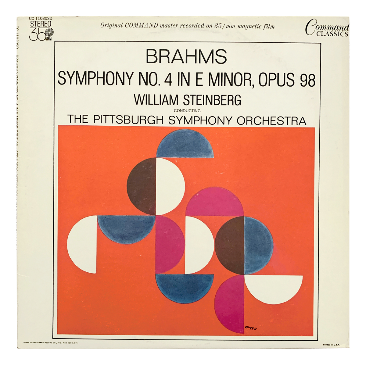 Command CC 11030 SD Johannes Brahms - Symphony No.4 in E minor, Op.98 Pittsburgh Symphony Orchestra - William Steinberg Design: Charles E. Murphy (credited)
