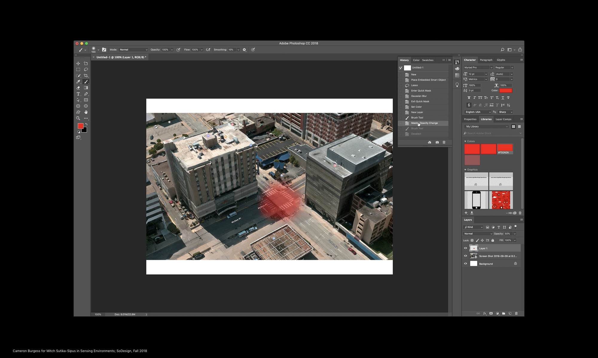 Photoshop Masking and feathering as a strategy for denoting a 'blurry' edge