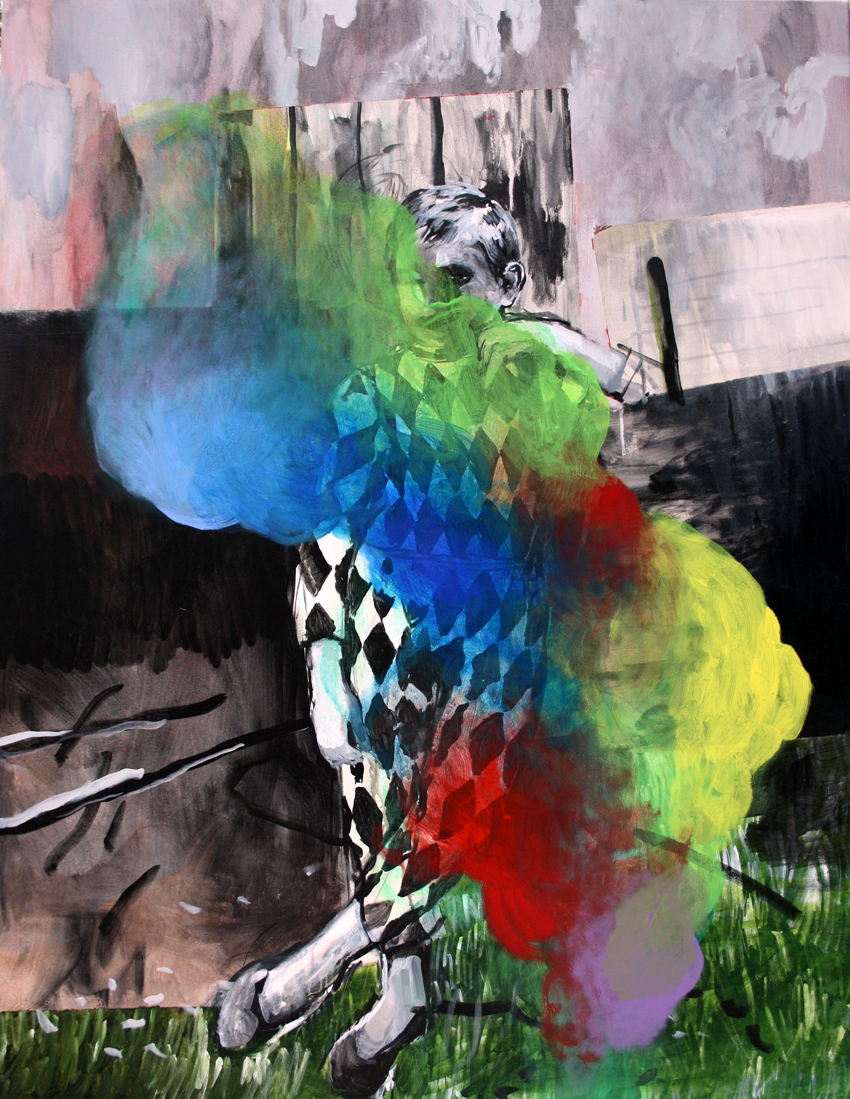 Rainbow smoke, acrylic on canvas, 130, 100 cm, 2017