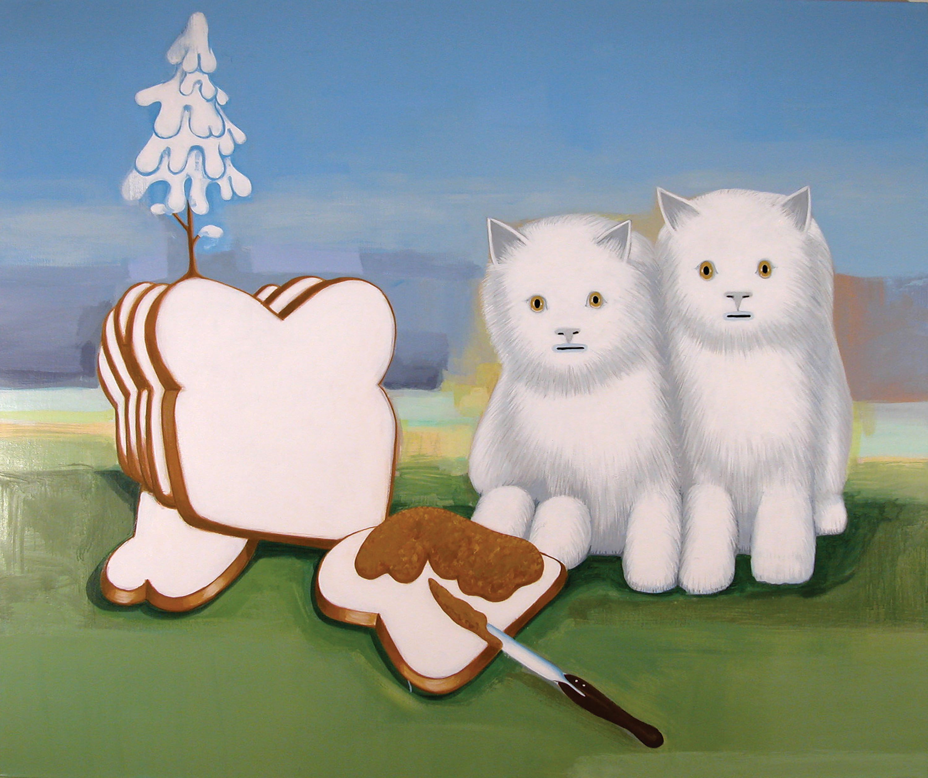 Two Kitties, 2004, 60x72