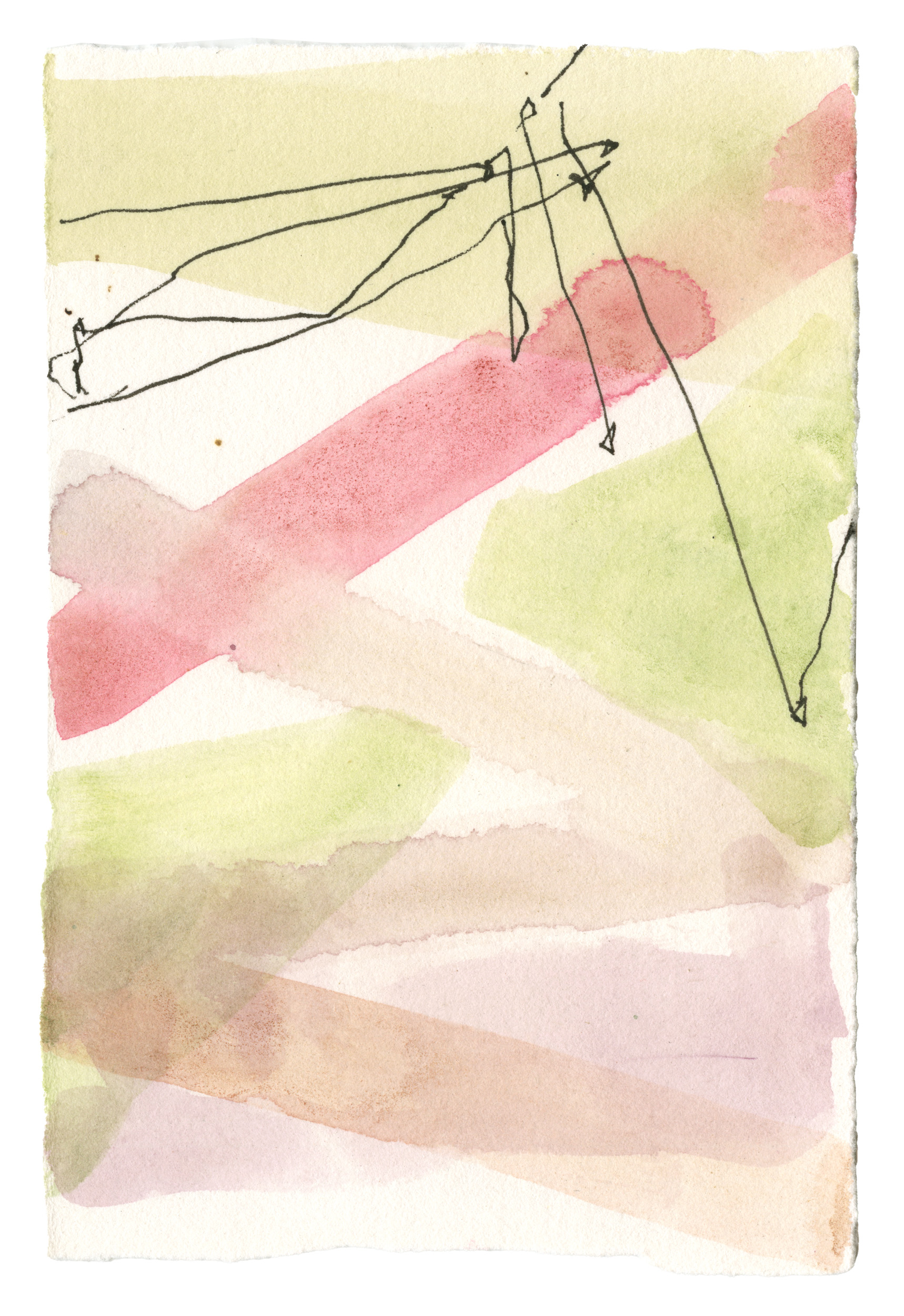 2421, watercolor and ink on paper, 5 3/4 x 3 3/4 inches