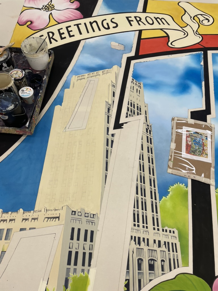 Close up progress shot of building cont.