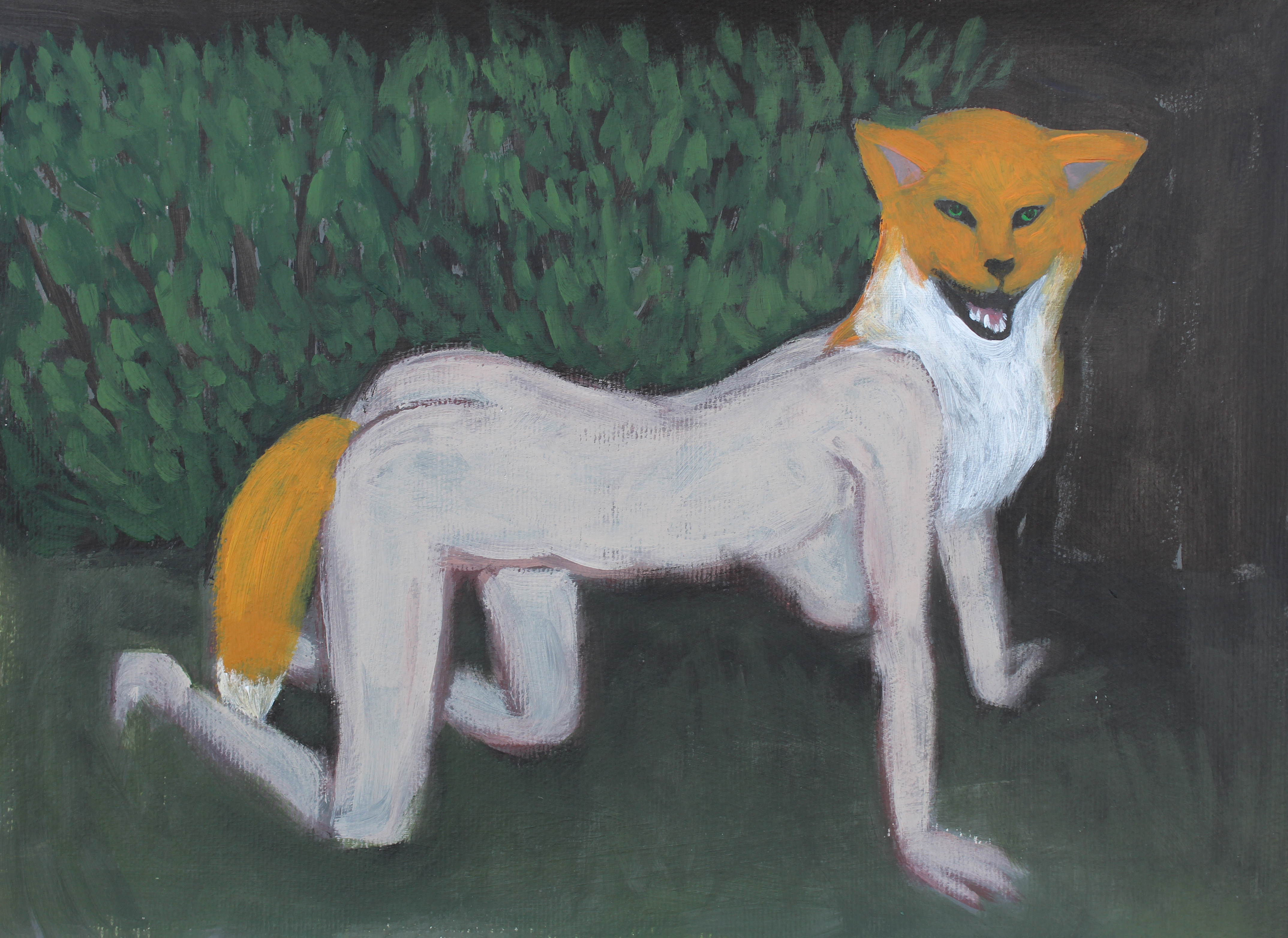 Foxy lady, Acrylic on paper, A3,2021