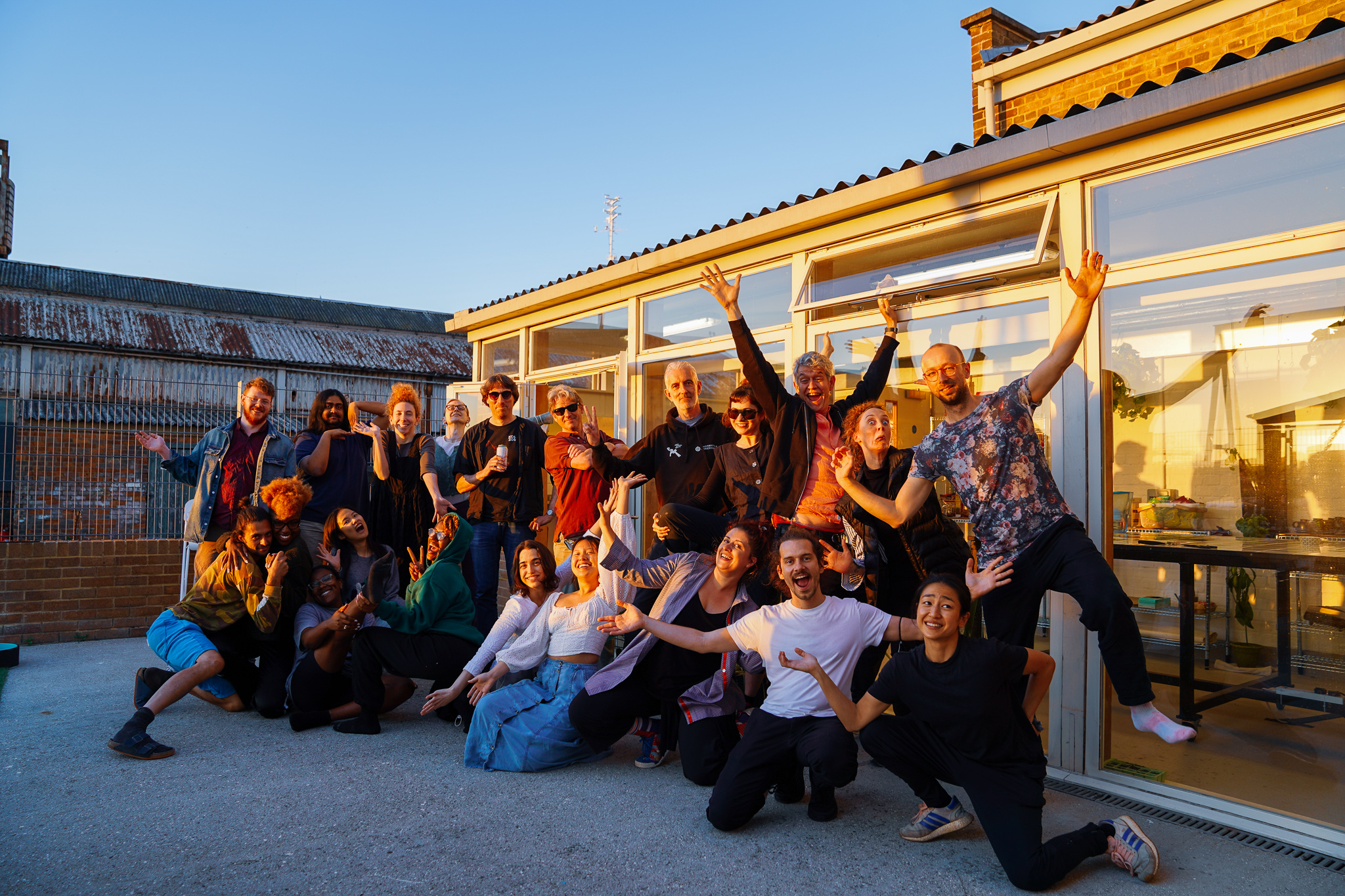 Choreographic Coding Lab 2022 cohort at the A+E Lab in Chatham, UK. Image ©A+E Lab