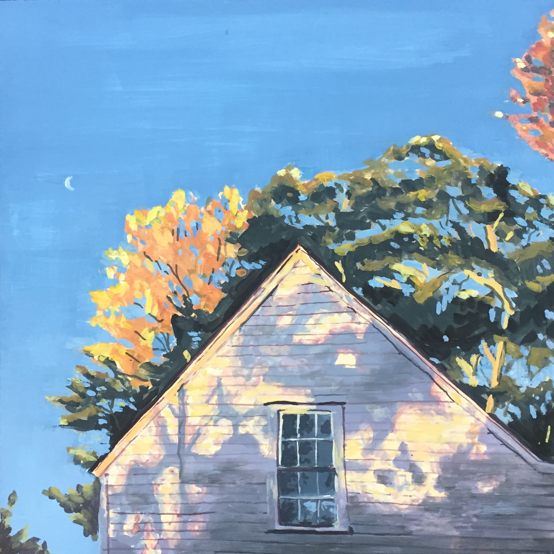 Aspen Shadows / Gouache on panel / 2020