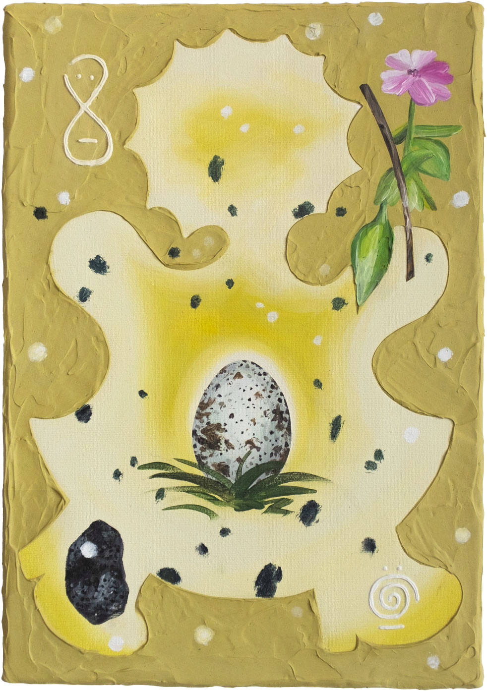 "The Beginning", from «Egg» series, 2022, acrylic on canvas, 30x42 cm