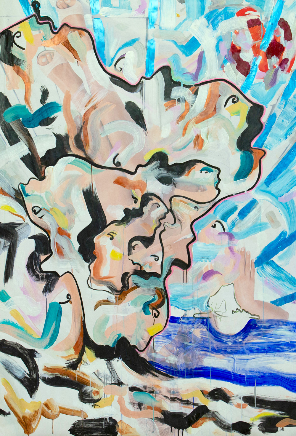 Columbus, acrylic/oil on poster, 180cm x 118cm