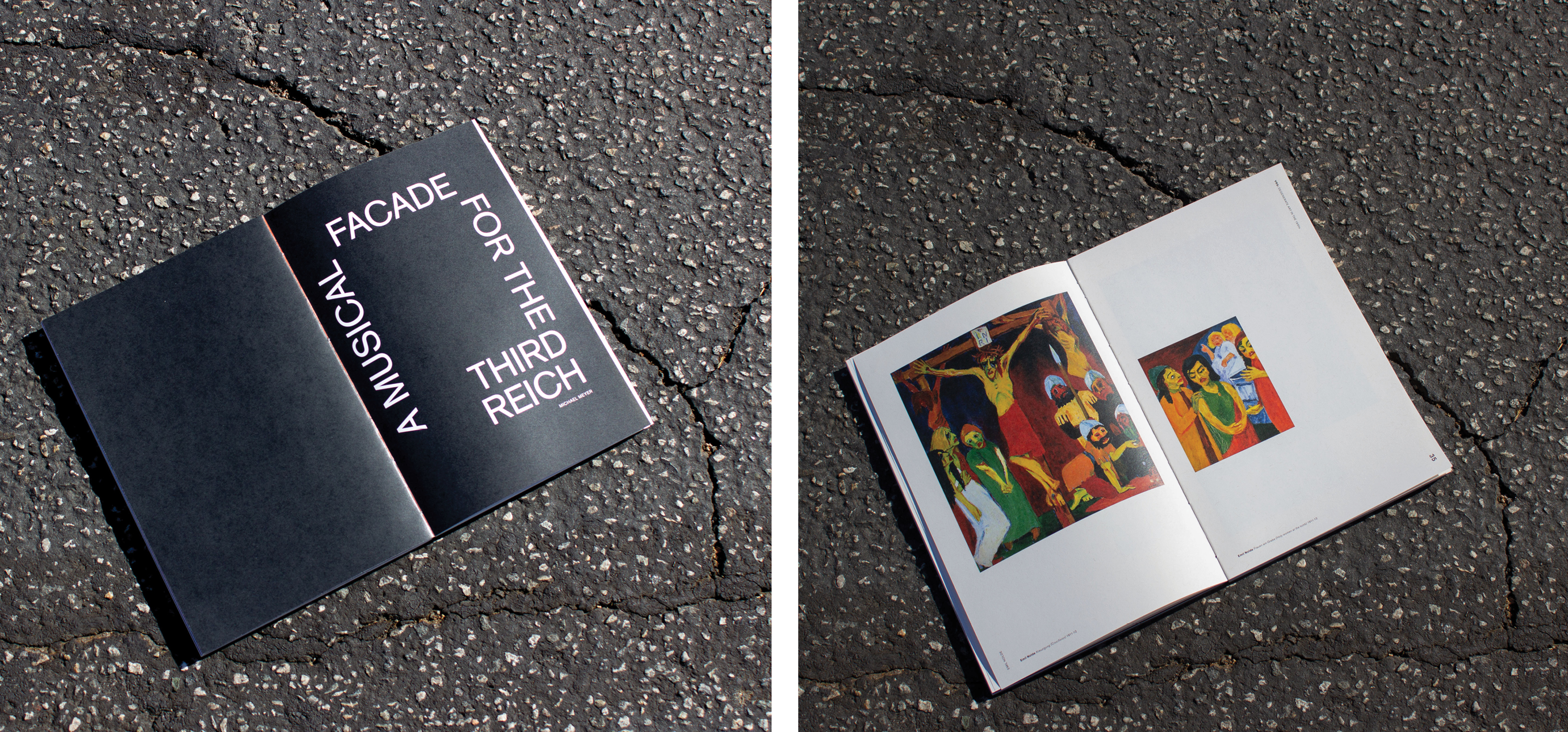The book reads as a system using typography for the main sections to represent the idea of constriction.