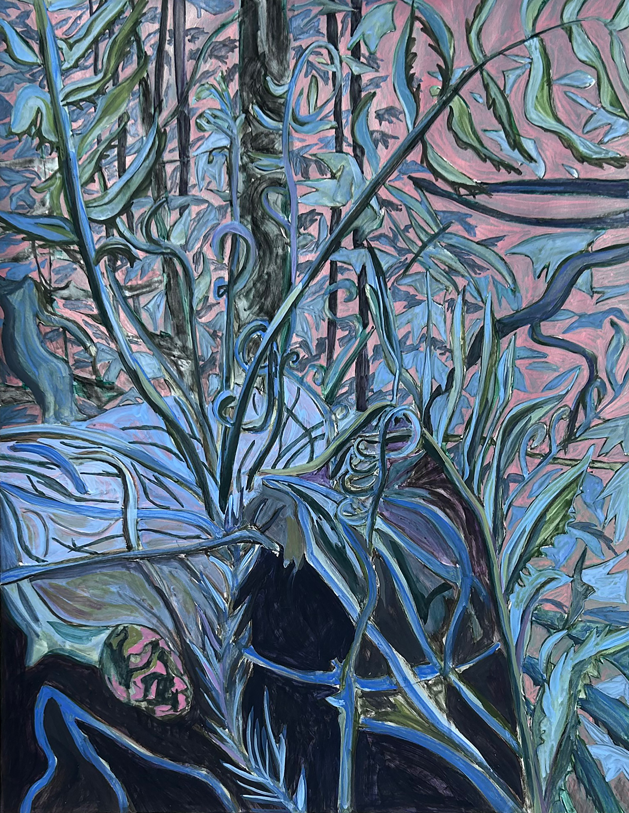 Forest Floor 2, 18x24", Charcoal and Acrylic on Paper