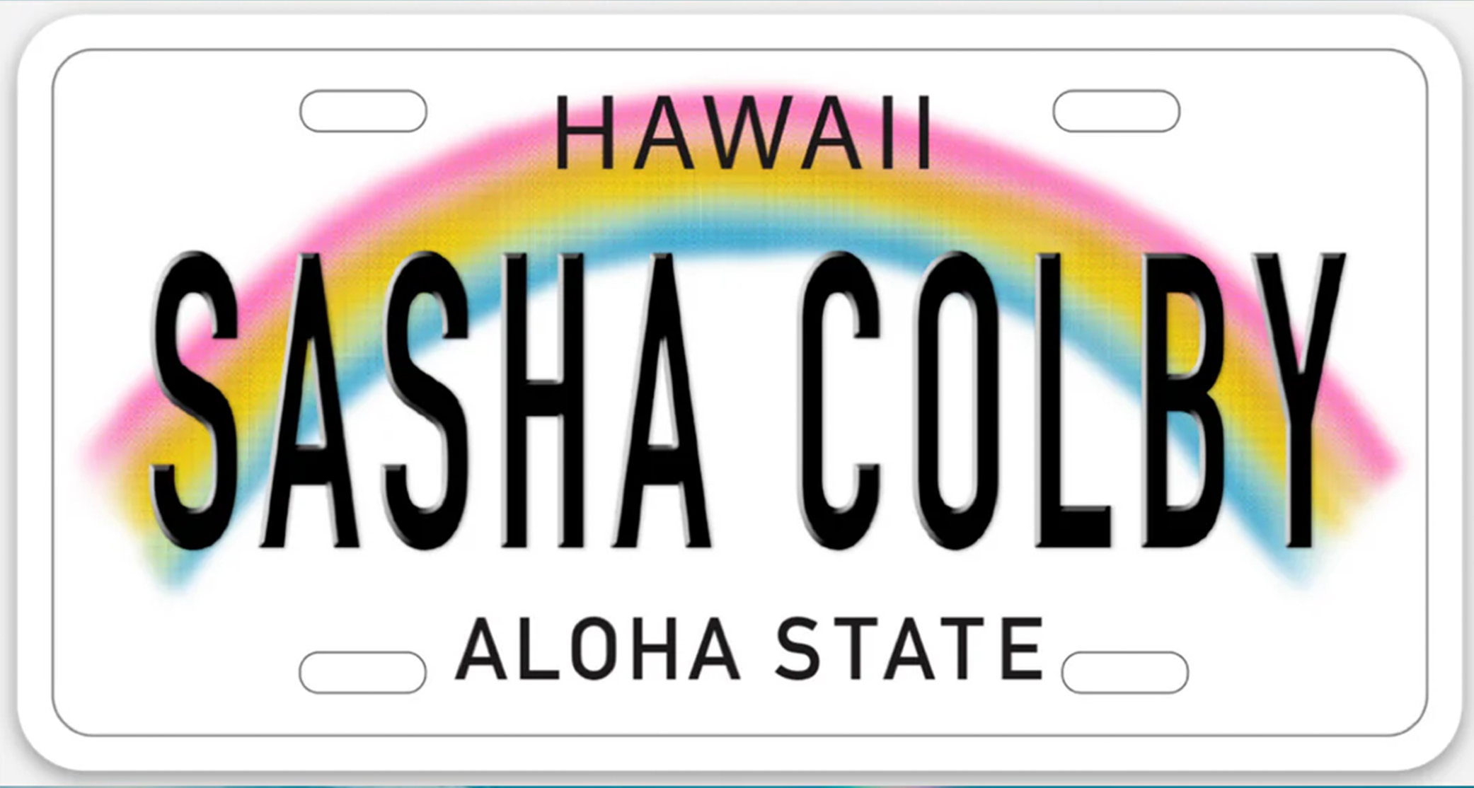Hawaiian License Plate Merch Collab with Sasha Colby, 2022