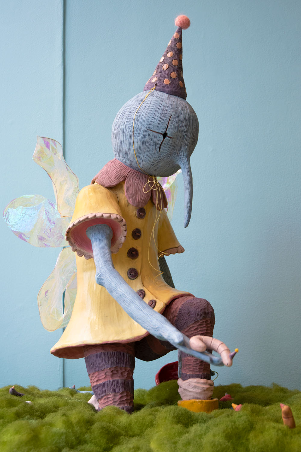 Little Bug and Her Friends  Low fire clay, underglaze, terra sigillata, mixed materials, 17” x 19” x 33” 2022 