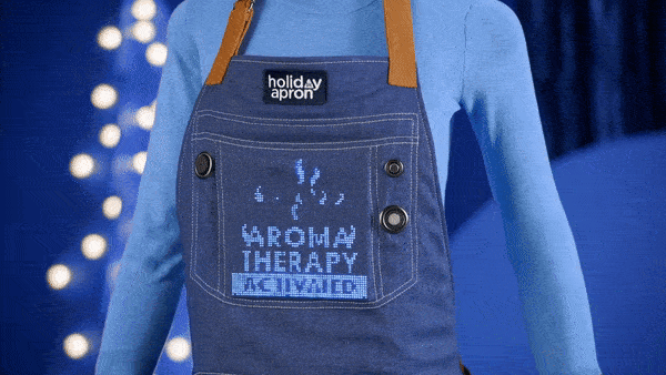 Aromatherapy: The apron will periodically release a Gingerbread scent to evoke nostalgia and likewise calm nerves.