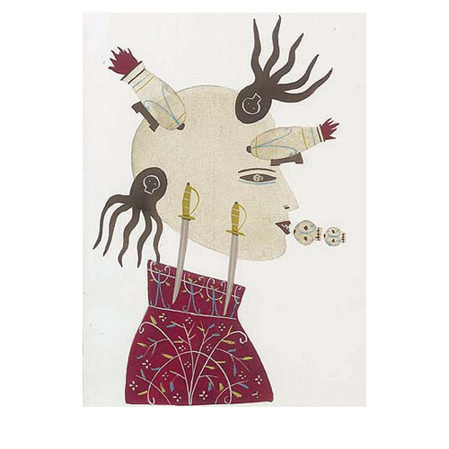 GUERRESCO 2005, tempera on canvas, 18cm x 22cm