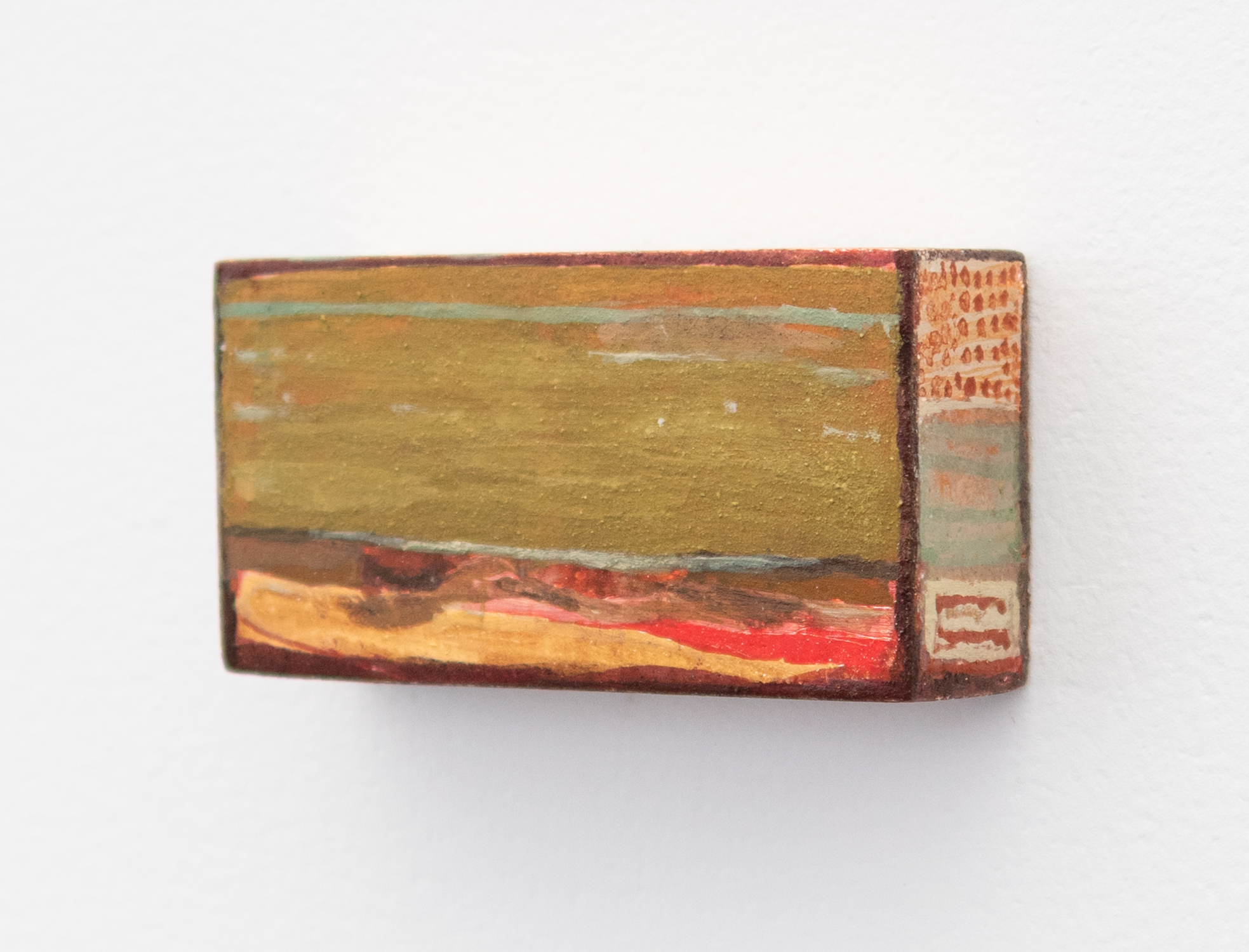 Nina Zelljković, Maquette (III), 2025, Egg tempera on wood, 5.3 x 10.2 x 2.7 cm