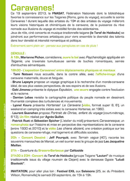 Caravanes !, 2013dépliant