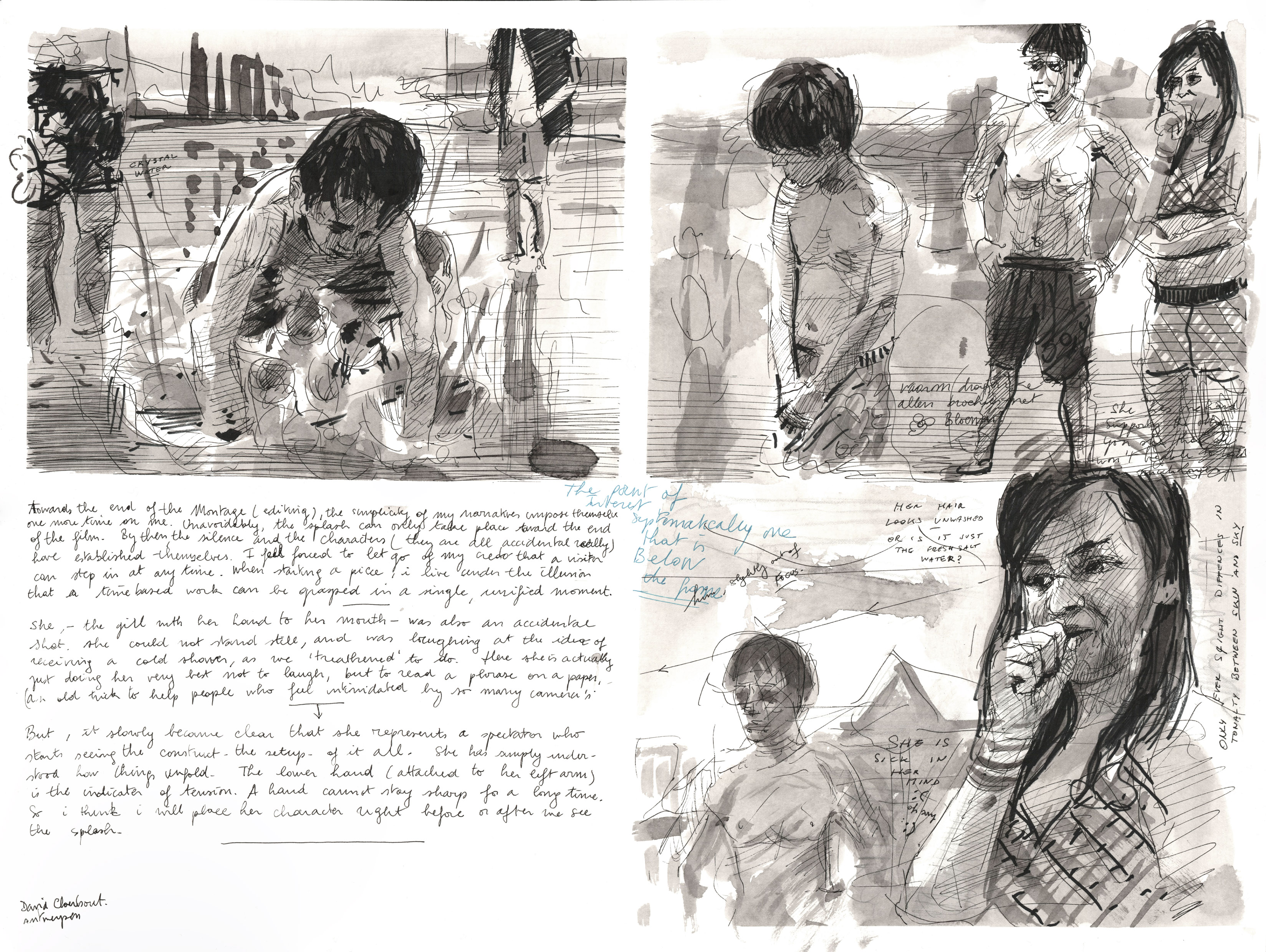 The Quiet Shore (The Point of Onterest), 2012-13, washed ink and pencil on paper, 46 x 61 cm