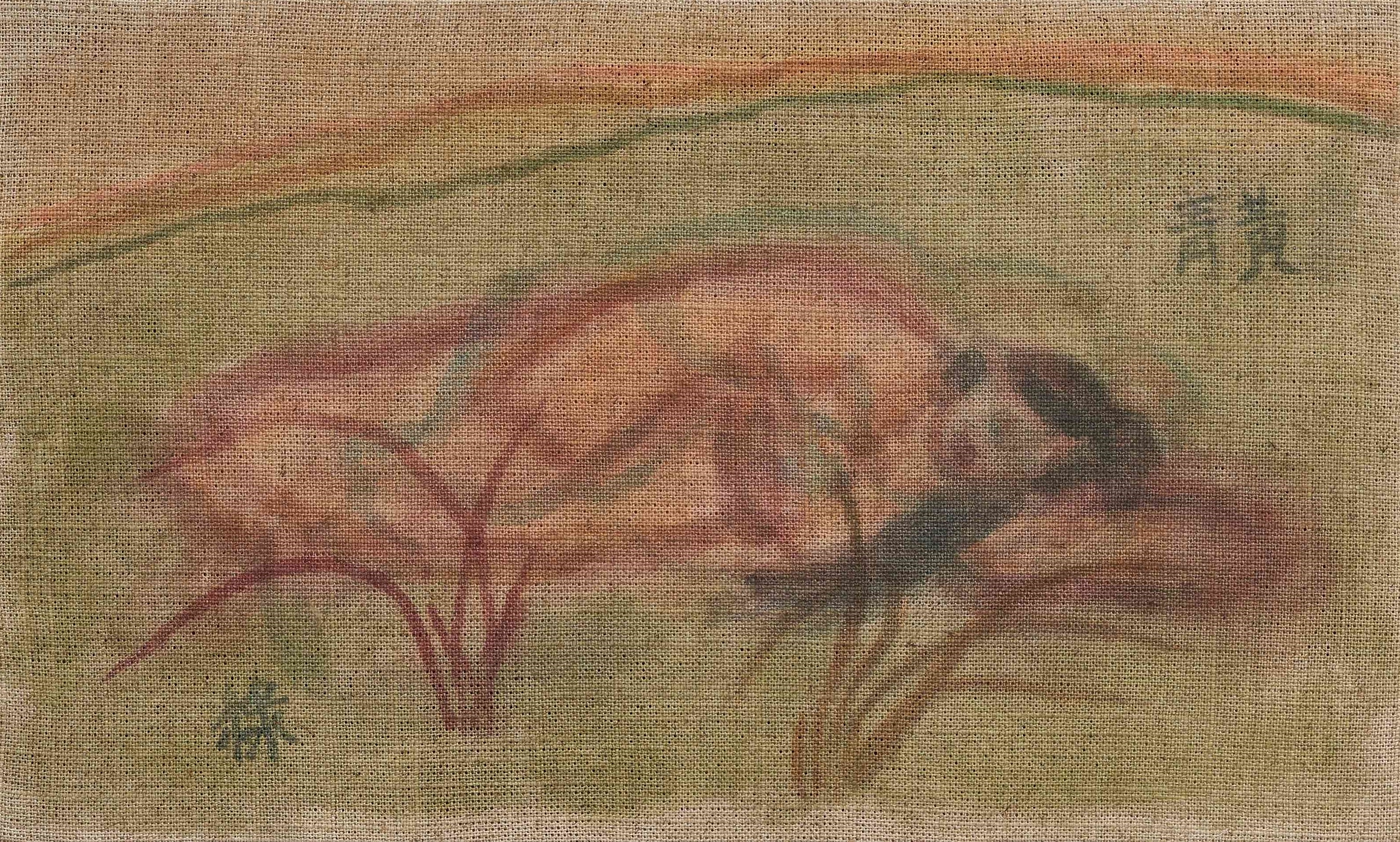 태평녀 Carefree Women_2024_리넨에 수채_21x35cm 