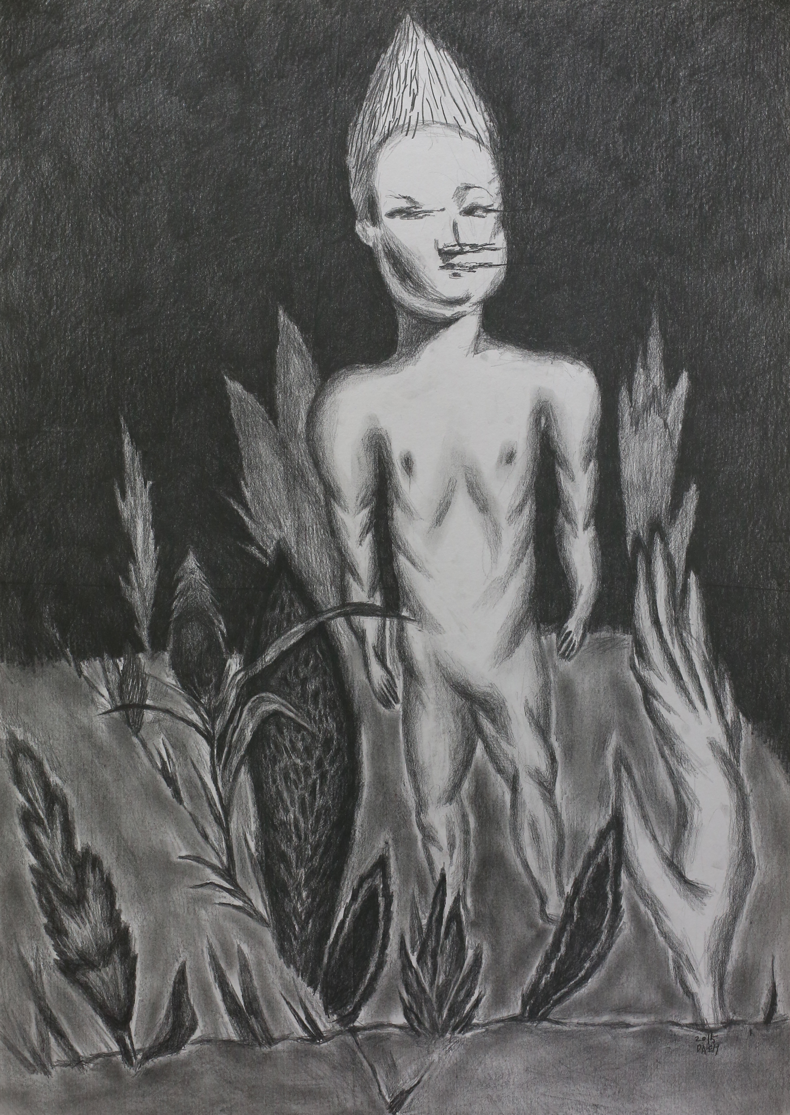 자라난다glow_pencil on paper_64.5x47.0cm_2015