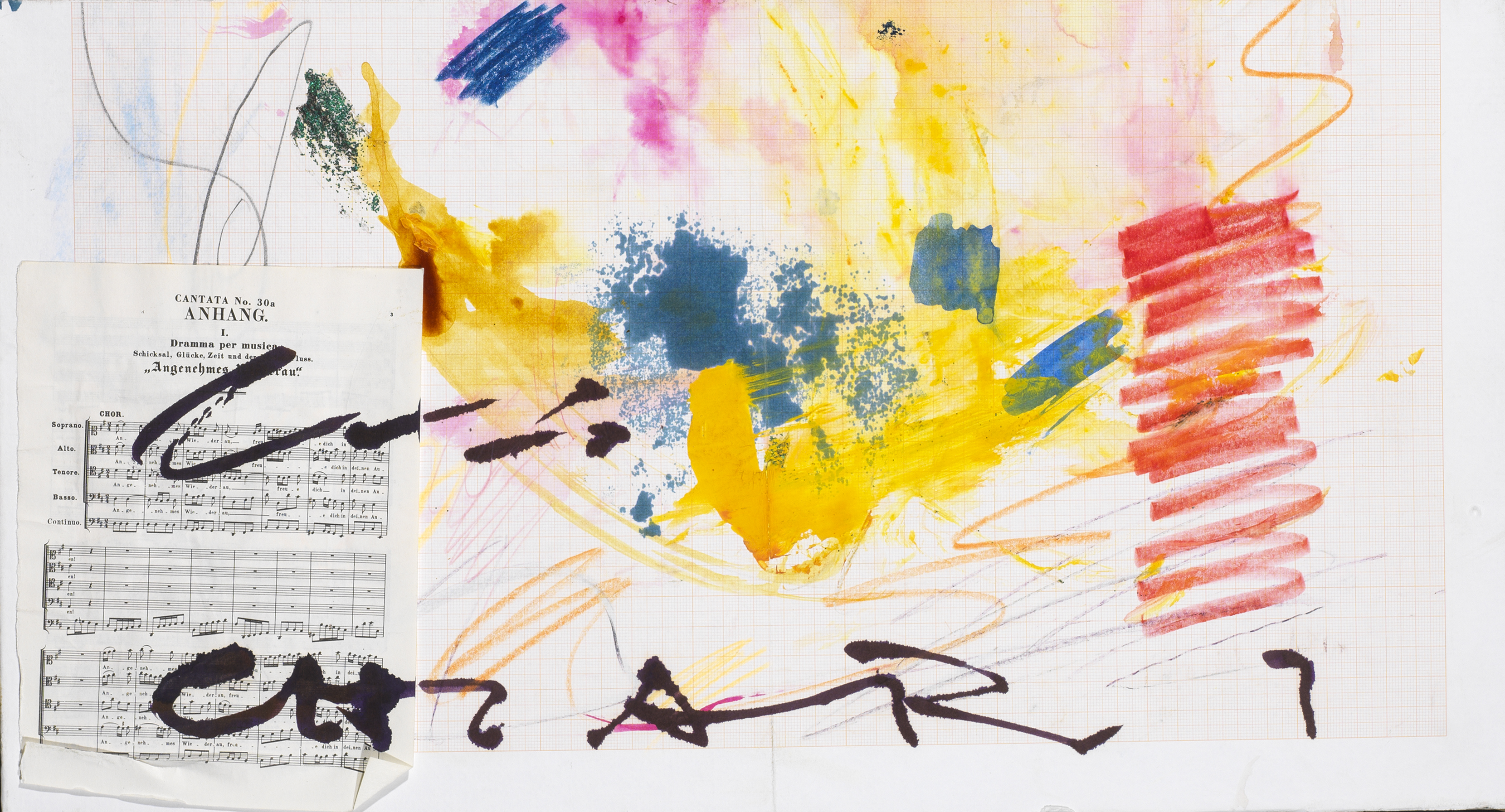 Giuseppe Chiari, Senza Titolo, 1990-93, mixed media on paper, cm 27.5x50