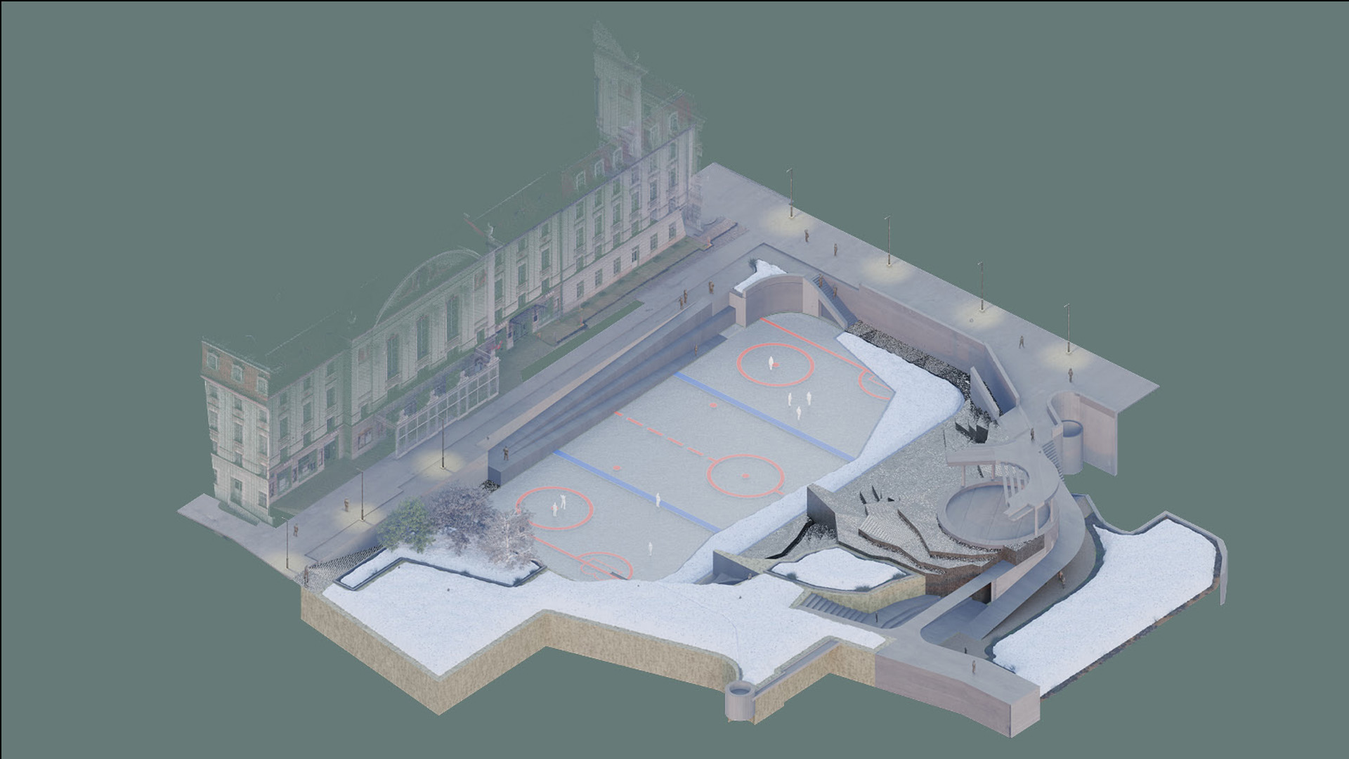Cold Winter: Icerink The original purpose remains, but temporary and smaller in size