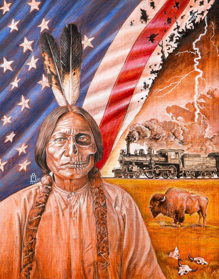 Sitting Bull, 11 x 14”, acrylic on panel