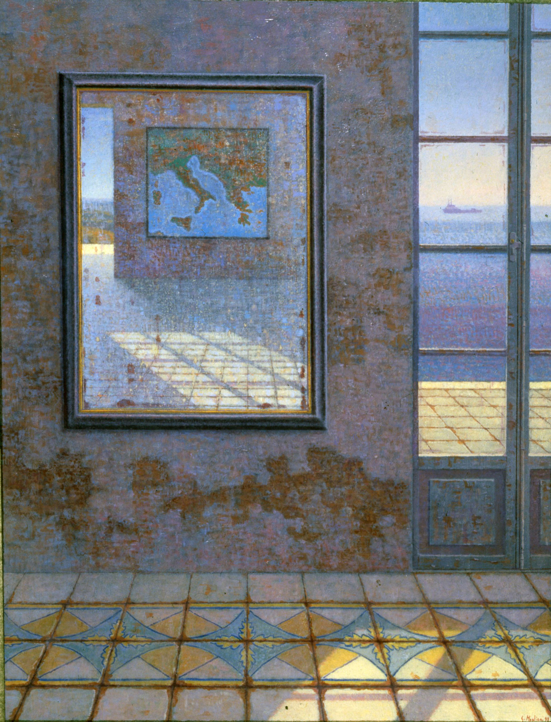 Stanza-Osservatorio, 1999, olio su tela, -cm 90 x 70