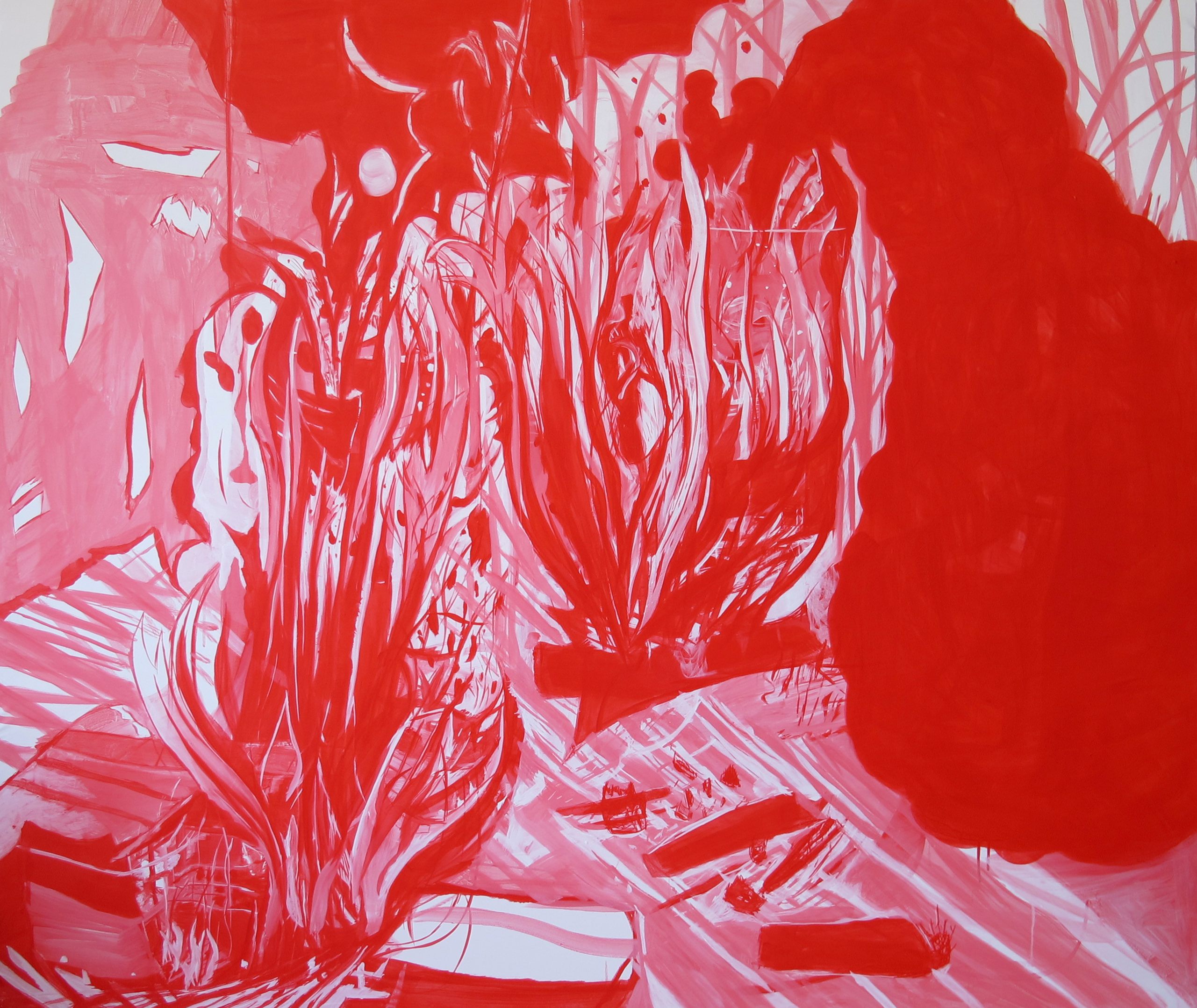 "Playing with Fire", 2016. Acrylic on canvas, 160 x 190 cm