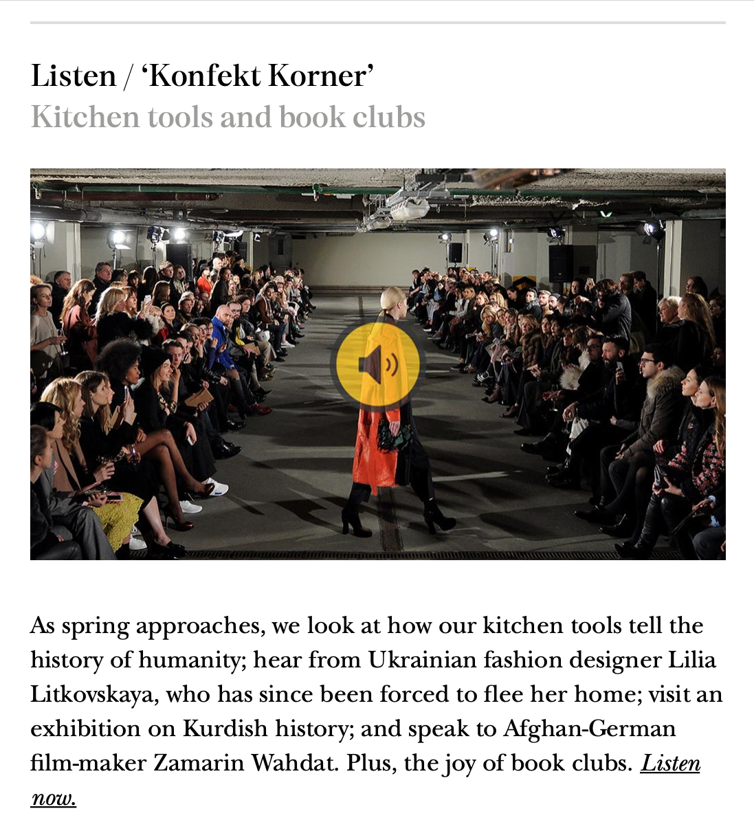 Konfekt Korner (Radio interview)