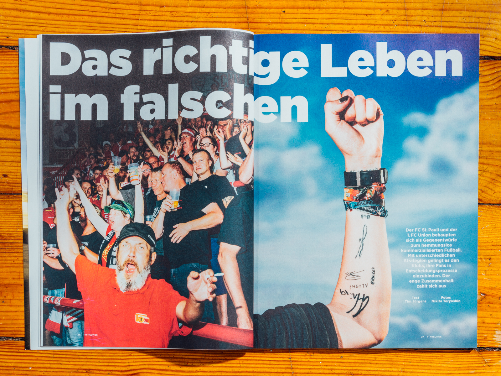 11 Freunde #190 / Reportage &uuml;ber die Fans von Union Berlin und St. Pauli, August 2017
