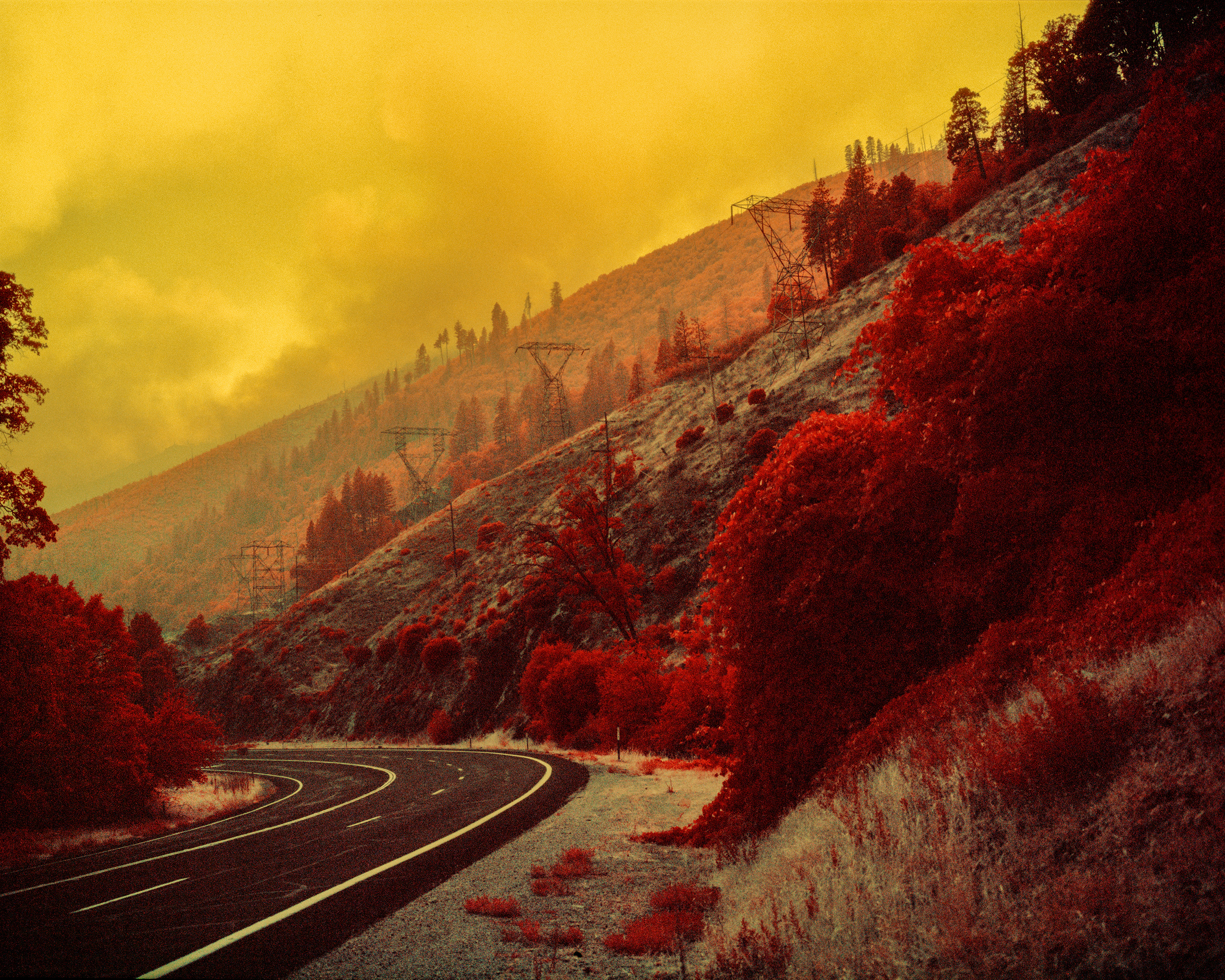 Feather River Canyon, during the Dixie Fire incident in July 2021, which became the second largest fire in California by burning 963,000 acres.